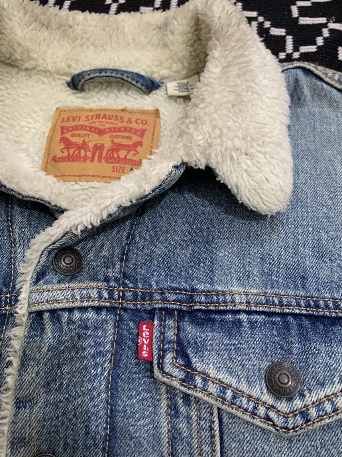 Levi's × Levi's Vintage Clothing × Vintage Levi's Mens Sherpa Trucker Denim Snap Jacket Mustard Size US M / EU 48-50 / 2 - 4 Thumbnail