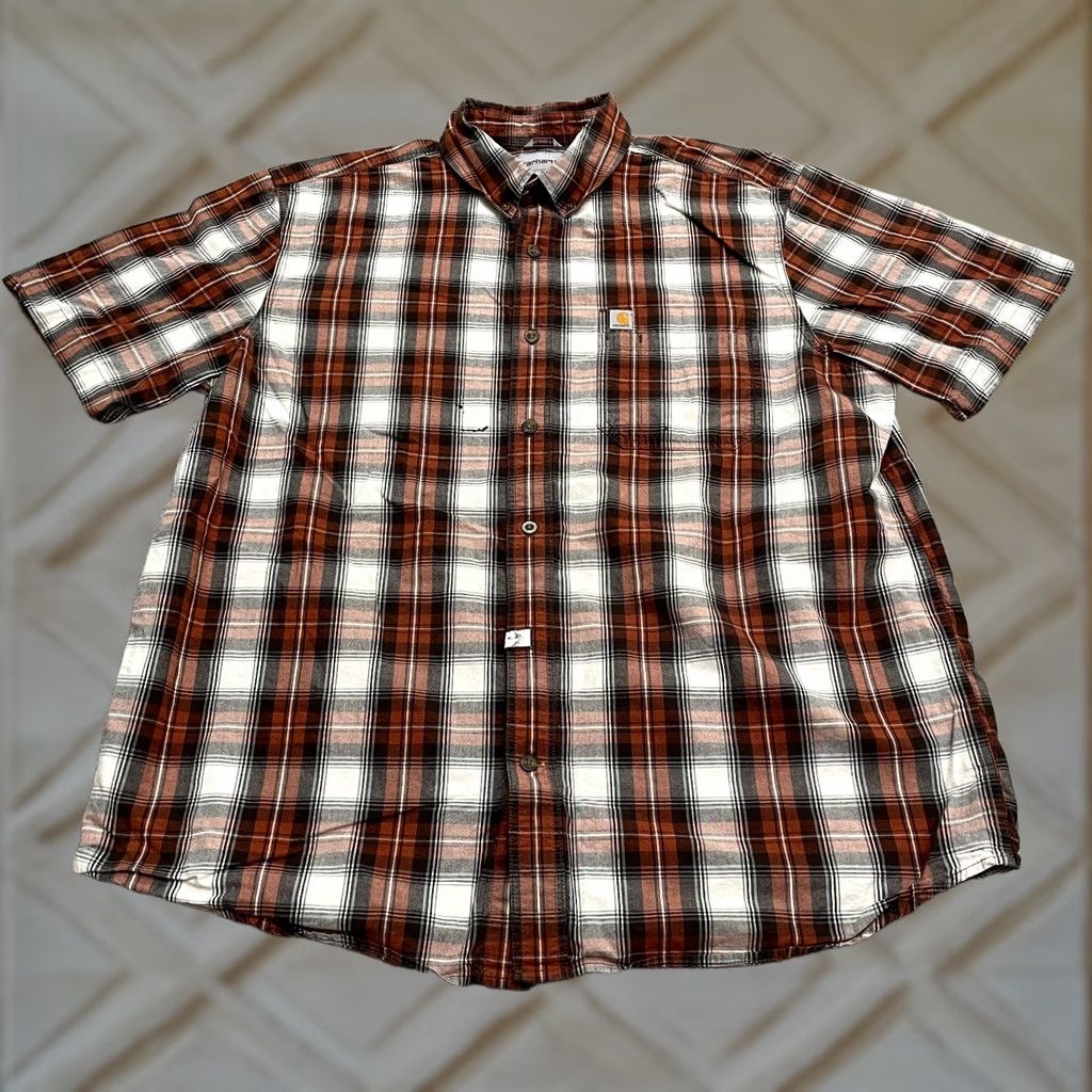 Carhartt Carhartt Shirt Mens XL Multicolor Plaid Short Sleeve Relaxed Button-Up Casual Cotton Outdoor Size US XL / EU 56 / 4 - 1 Thumbnail