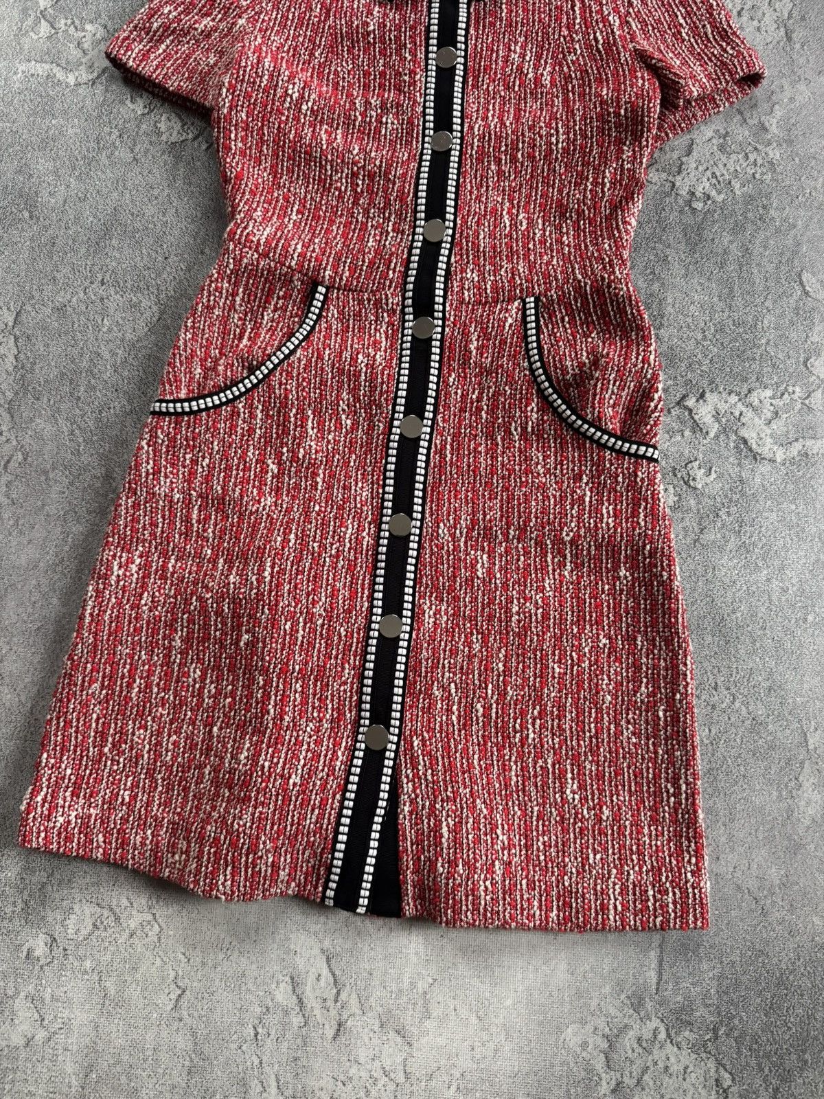 Maje Maje 34size red button up Renati Tweed Bucle mini dress 👗 Size XXS / US 00 / IT 34 - 7 Thumbnail