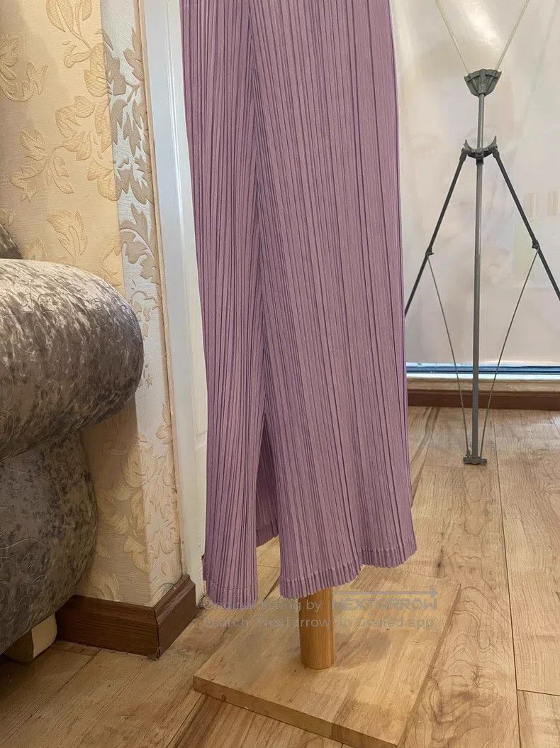 Issey Miyake Issey Miyake size:5 Purple Midi Skirt Size 22" - 4 Thumbnail