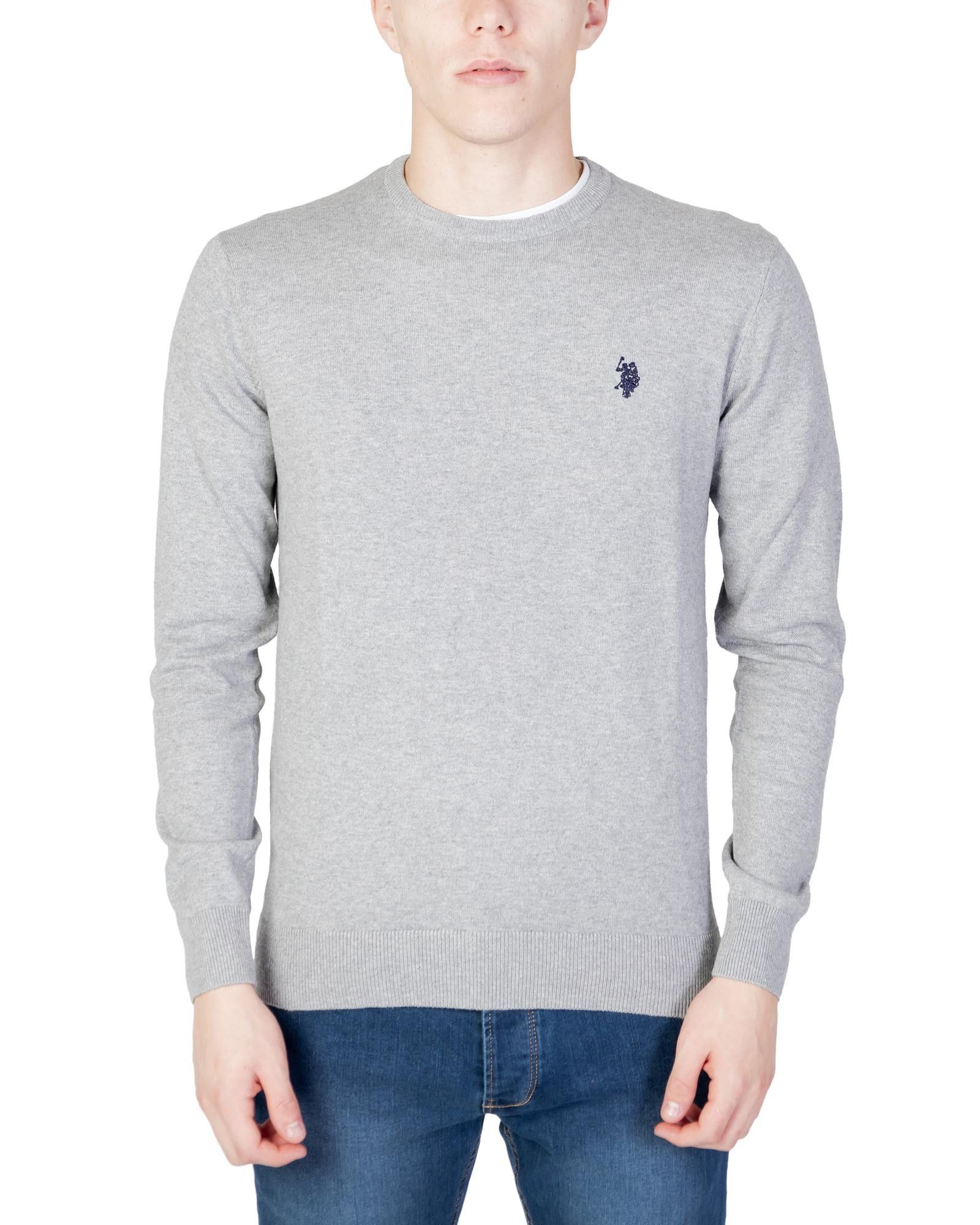 image of U S Polo Assn Cotton Cashmere Knitwear With Long Sleeves in Grey, Men's (Size 2XL)