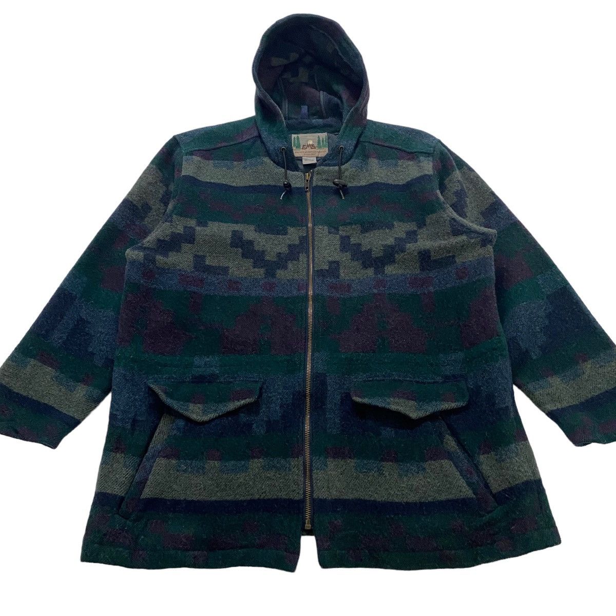 Japanese Brand ⚡️Vintage Eastern Mountain Sports wool printed zipper hoodie Size US M / EU 48-50 / 2 - 5 Thumbnail