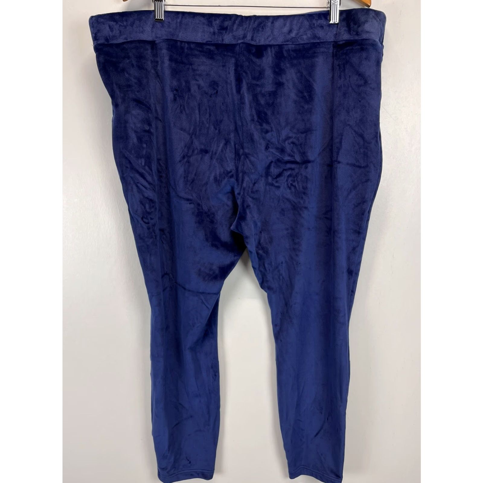 Lands' End VINTAGE Lands' End Velour Pants Women 3X Plus Elastic Waist Pull-On Blue, Casual Pants Size 40" / US 18 - 2 Thumbnail