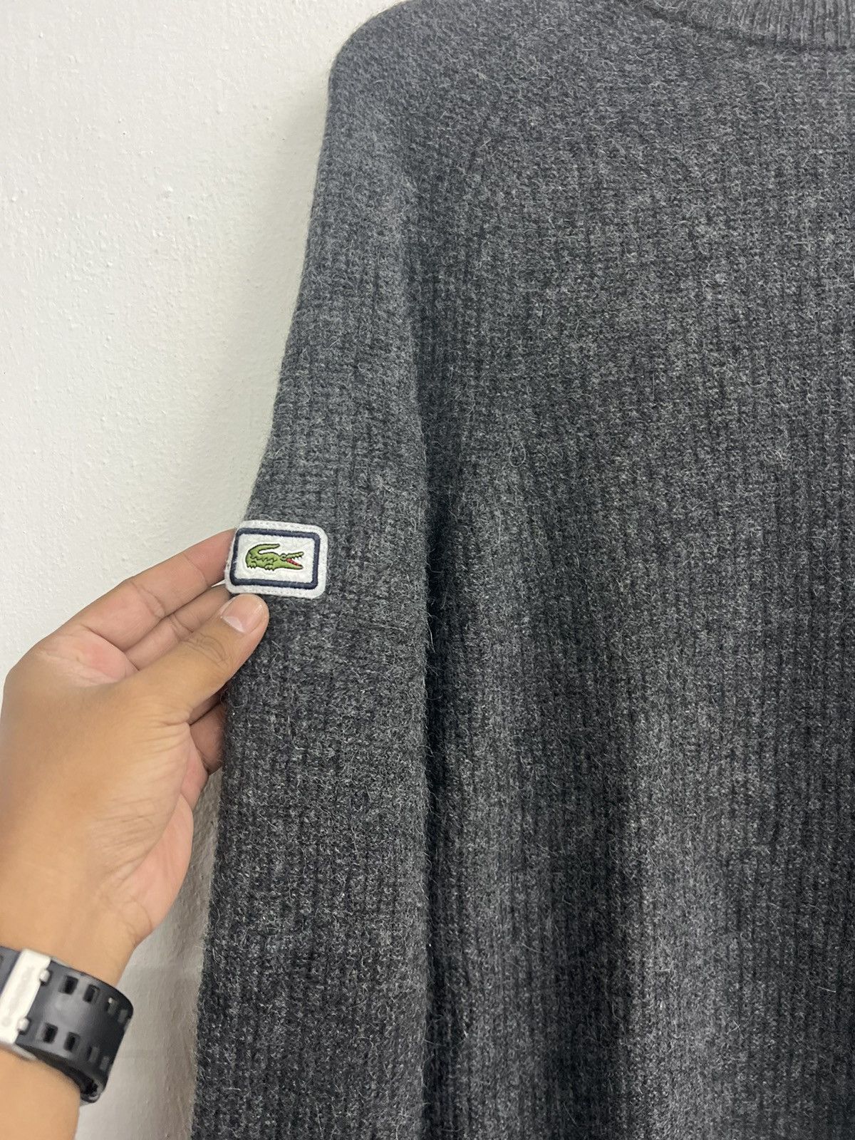 Lacoste × Vintage Vintage Lacoste Grey Knit Wool Sweater Size US XS / EU 42 / 0 - 5 Thumbnail