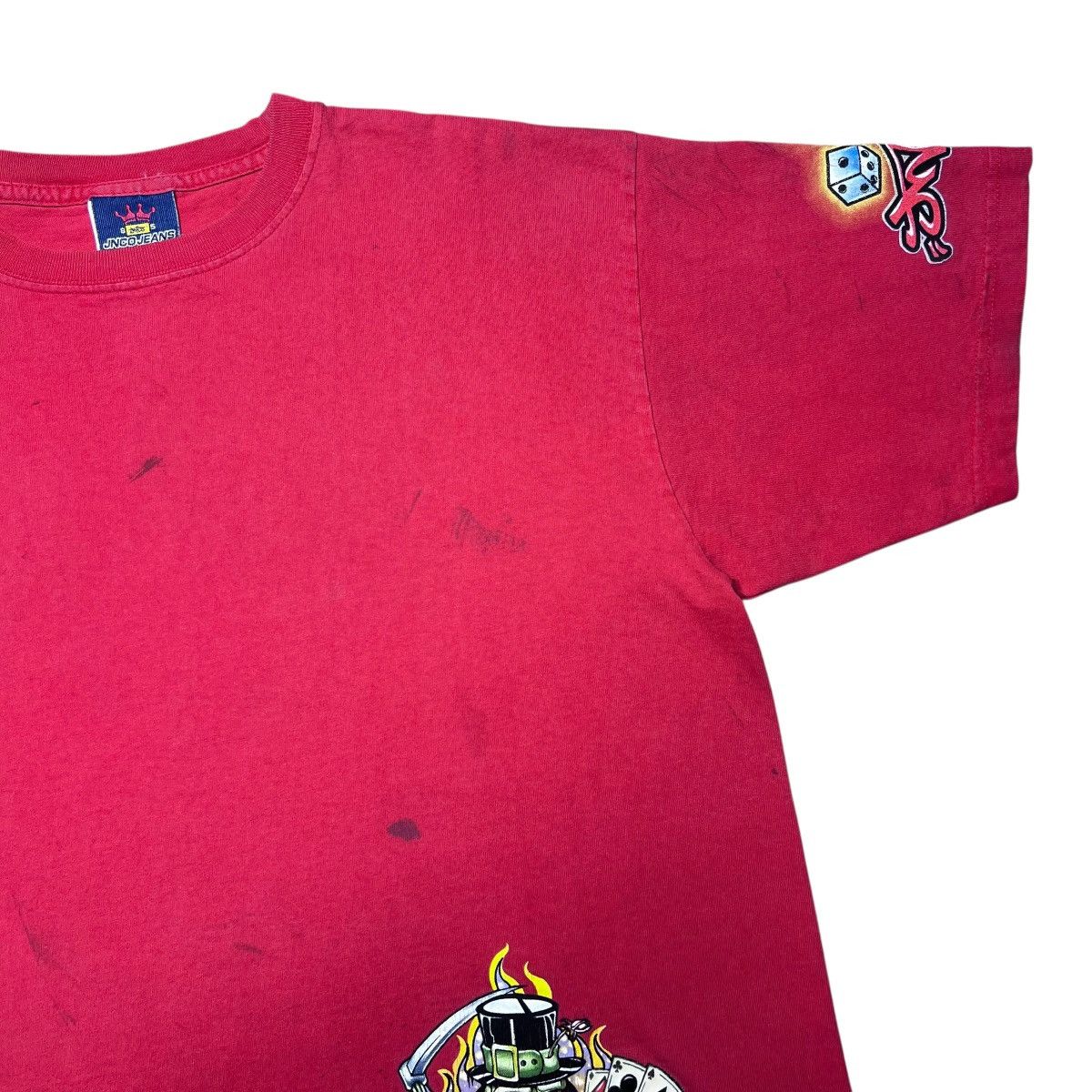 JNCO Vintage 2000s JNCO Jeans Grim Reaper Cards & Dice T-Shirt Size US XL / EU 56 / 4 - 7 Thumbnail