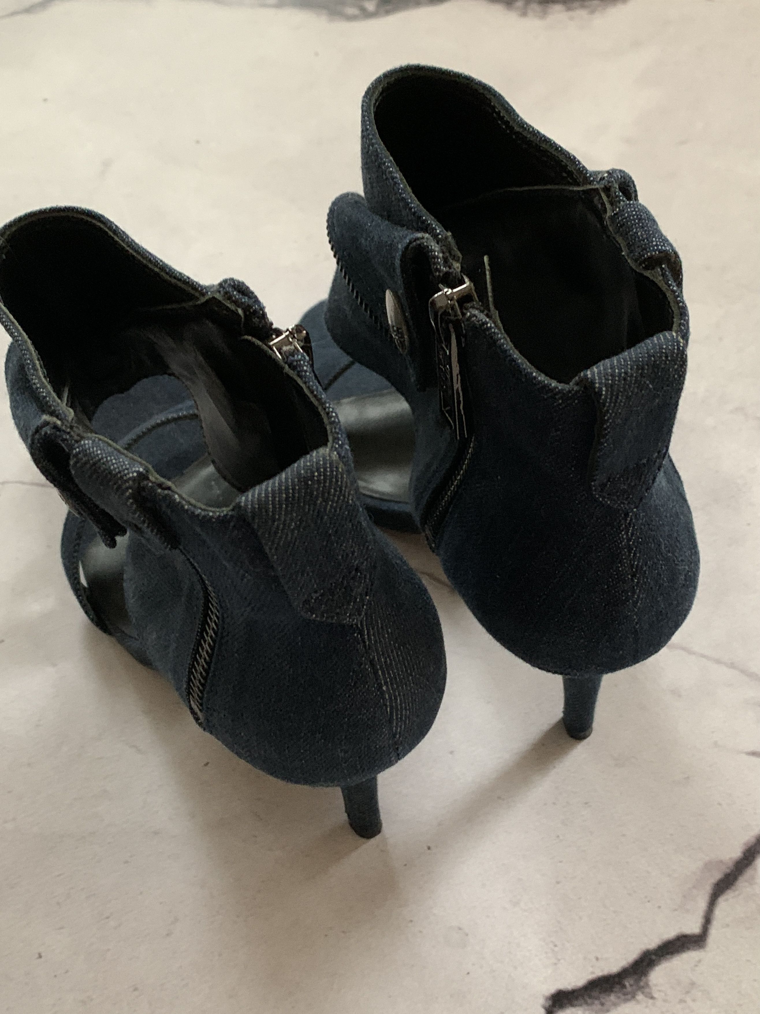 Miss Sixty Miss Sixty Blue Denim Ankle High Heels Zipper Y2K Grunge Size US 8.5 / IT 38.5 - 8 Thumbnail