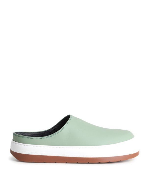Sunnei o1mle1025 Unisex Dreamy Leather Mules in Sage Green Size US 8 / EU 41 - 1 Thumbnail