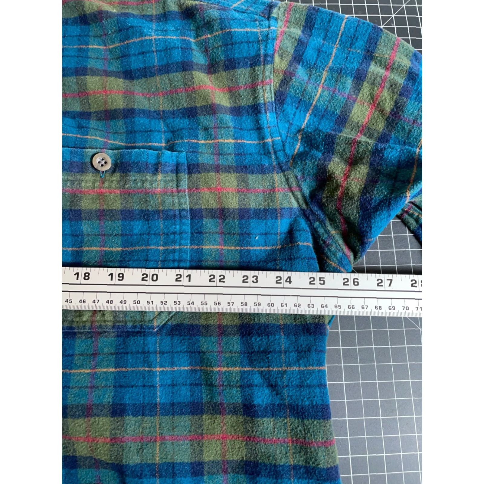 Vintage L.L. Bean Chamois Cloth Shirt Mens 2XL Tall Blue Green Plaid Workwear Shirt Size US XXL / EU 58 / 5 - 5 Thumbnail