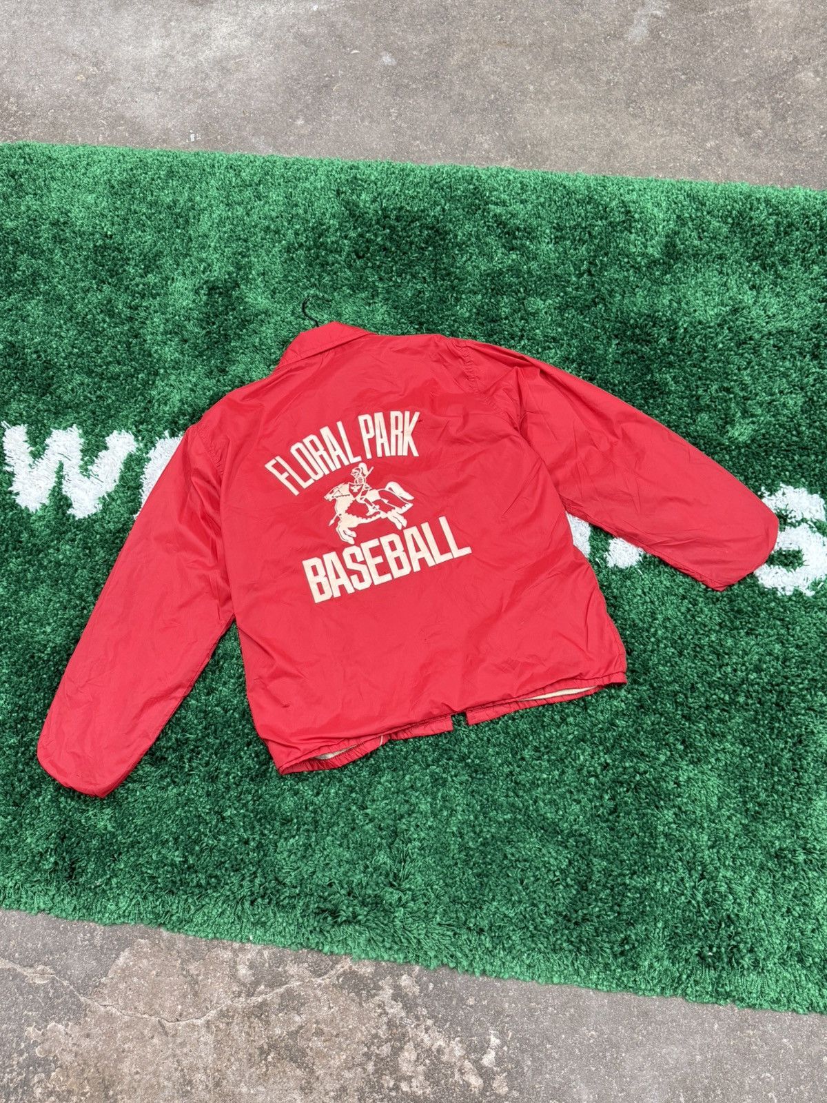 Vintage GRAIL Floral Park Baseball Coach Jacket Red Aime Knight Size US M / EU 48-50 / 2 - 1 Thumbnail