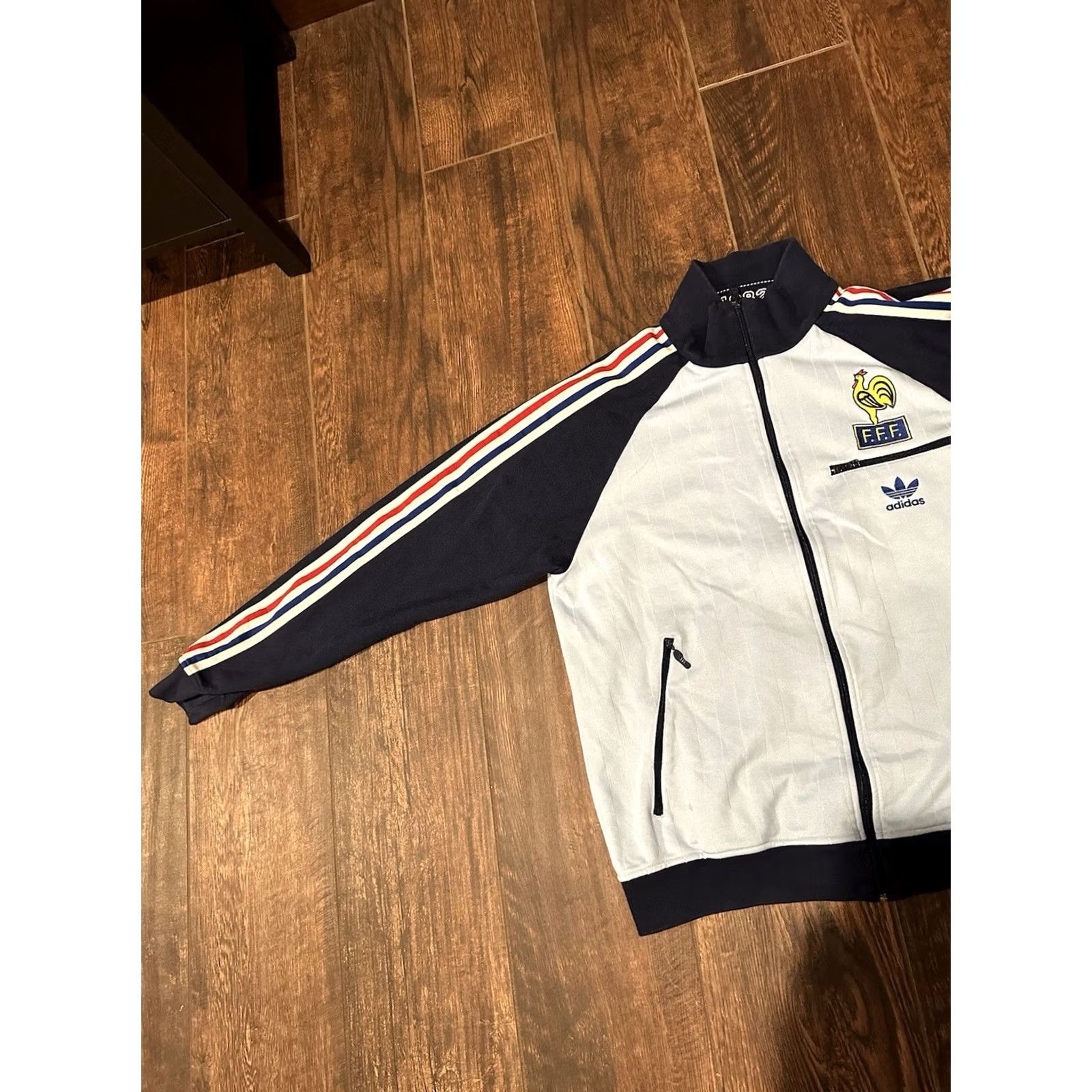 Adidas VINTAGE Adidas France 1982 Retro World Cup Soccer Football Track Jacket Blue XL Mens" Size US XL / EU 56 / 4 - 3 Thumbnail