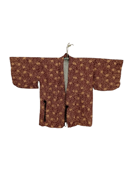 Vintage Haori Kimono Leaf Motif Japanese Traditional Wear