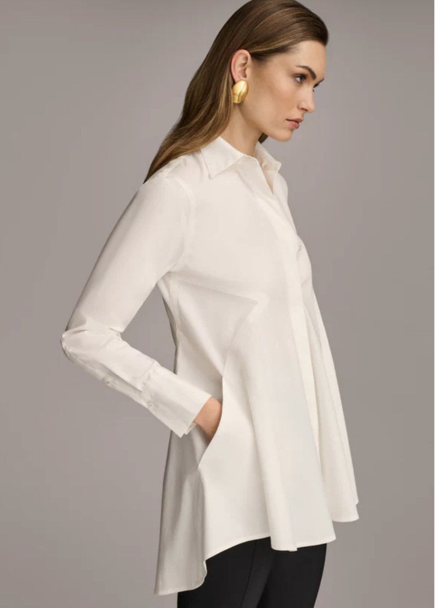 Donna Karan DONNA KARAN Long Sleeve A-LINE Tunic w/Pockets Size S / US 4 / IT 40 - 3 Thumbnail