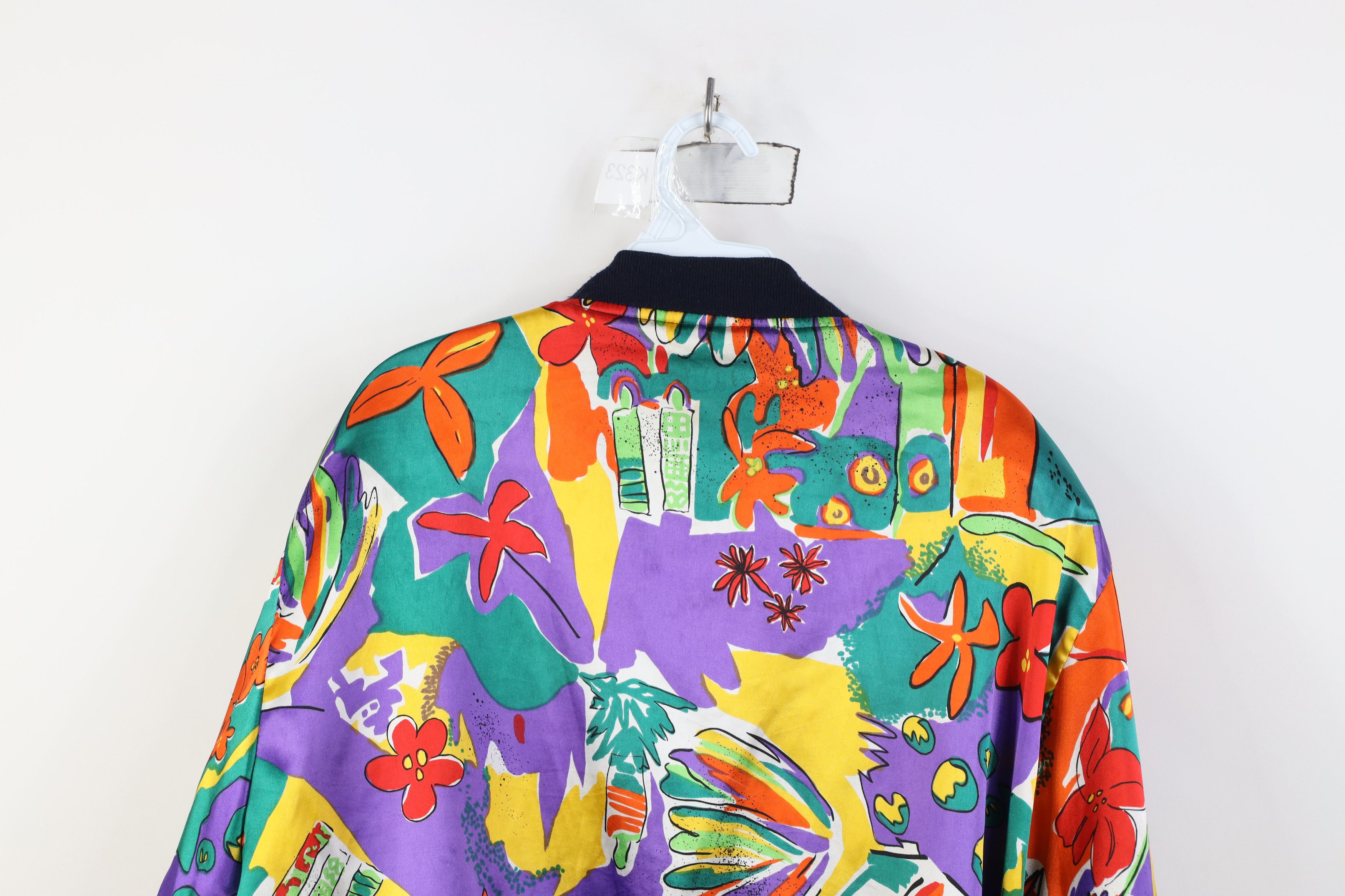 Vintage Vintage 90s Streetwear Flower Full Zip Bomber Jacket Size US L / EU 52-54 / 3 - 13 Thumbnail