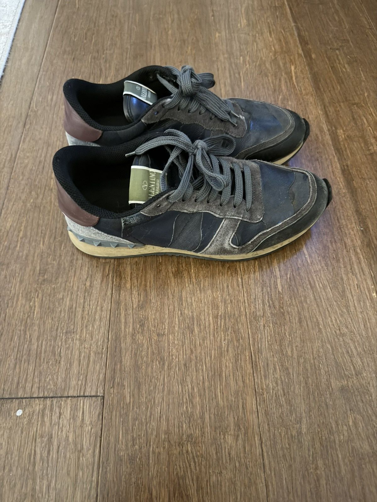 Valentino Valentino Garavani Rockrunner Camouflage Lace-Up Sneakers Size US 7 / EU 40 - 1 Thumbnail