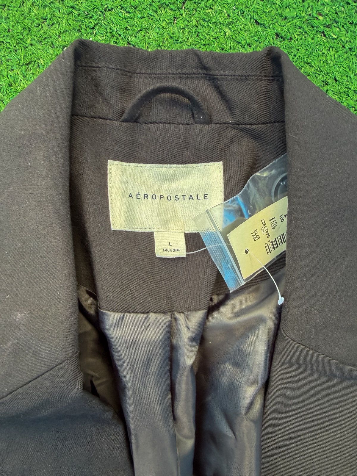 Aeropostale Aeropostale Blazer Black Men L Pockets Suit Jacket NEW Size 44L - 2 Thumbnail