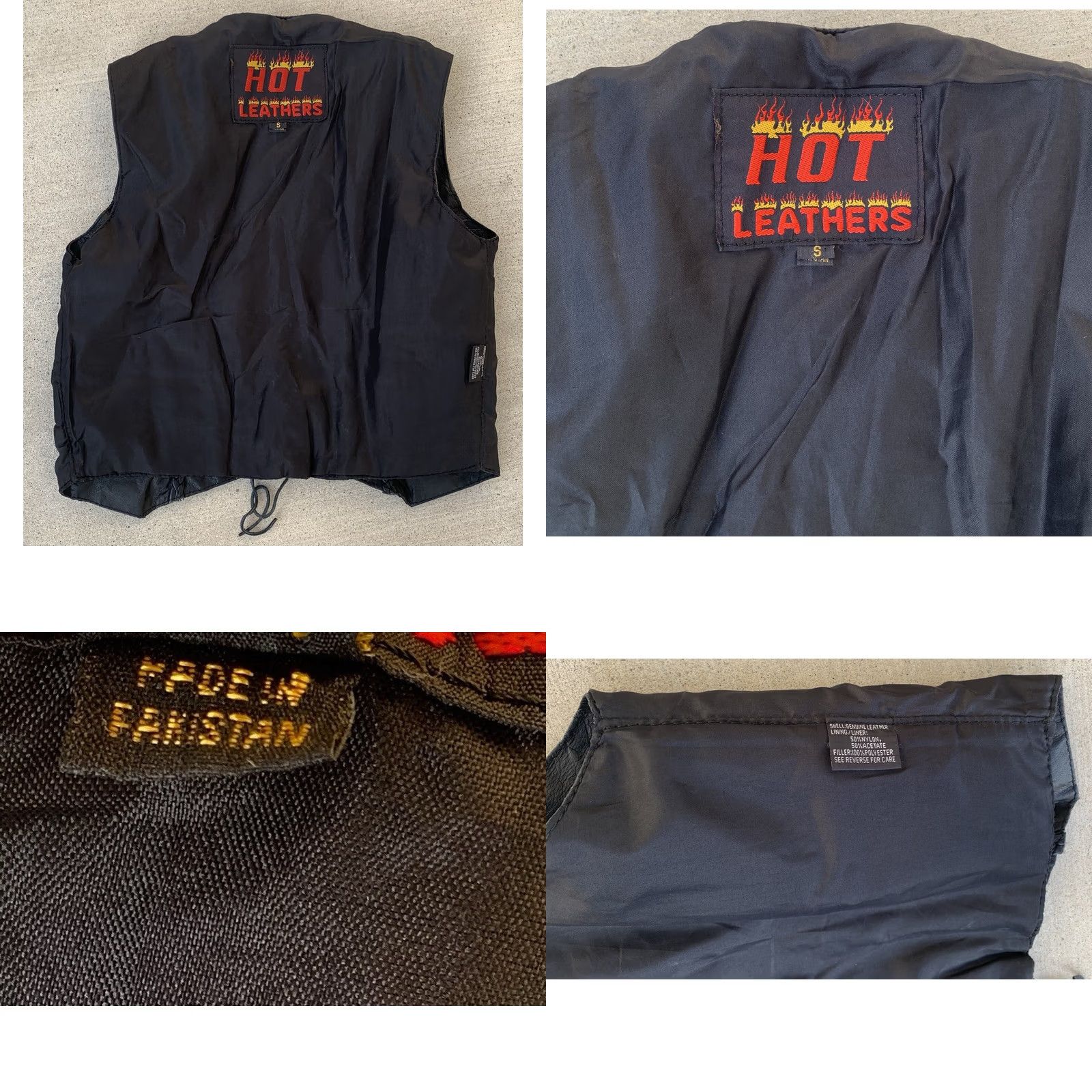Vintage VINTAGE Hot Leathers Biker Vest Black Snap Front Lace Up Lower Back Size S Womens Size S / US 4 / IT 40 - 9 Thumbnail