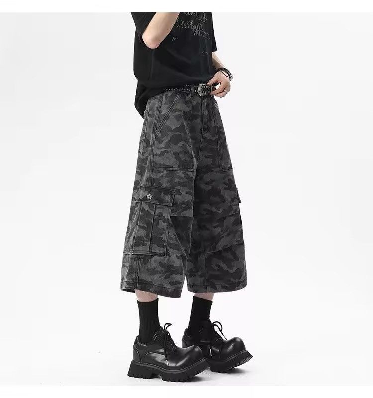 Designer Camo Streetwear Baggy Loose Jorts Shorts Y2k Size US 32 / EU 48 - 7 Thumbnail