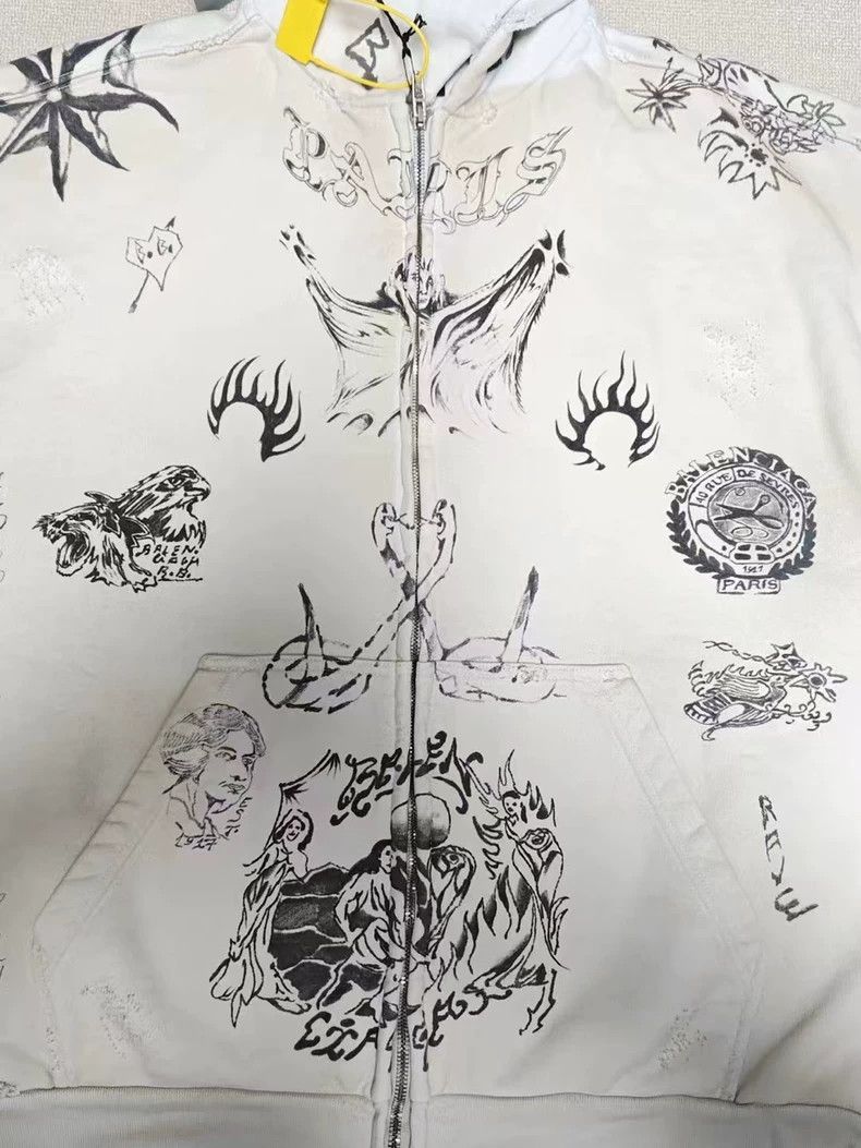 Balenciaga Balenciaga 24fw burnt mud stained tattoo sketch zippered ho Size US XS / EU 42 / 0 - 4 Thumbnail