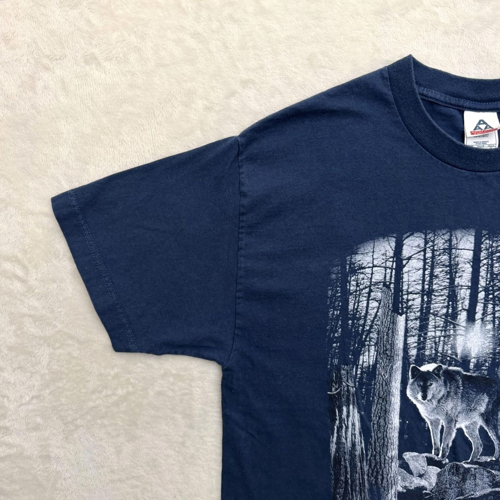 Vintage Alstyle Wolf Shirt Mens Large Blue Forest Nature Graphic T-Shirt Tee Size US L / EU 52-54 / 3 - 6 Thumbnail