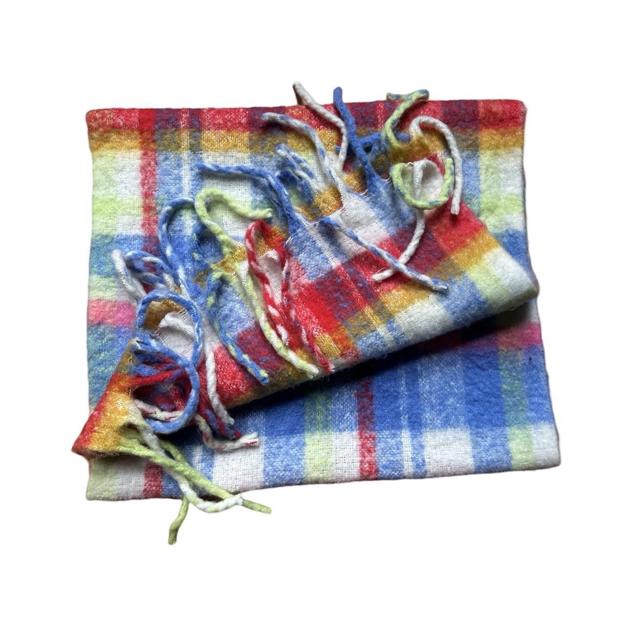 American Eagle Outfitters Aerie white/red Multicolor plaid fringe winter scarf Size ONE SIZE - 1 Thumbnail