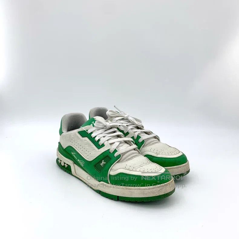 Louis Vuitton Louis Vuitton Green LOgo Lace-Up Casual Flat Shoe Sneakers Size US 7.5 / EU 40-41 - 2 Thumbnail