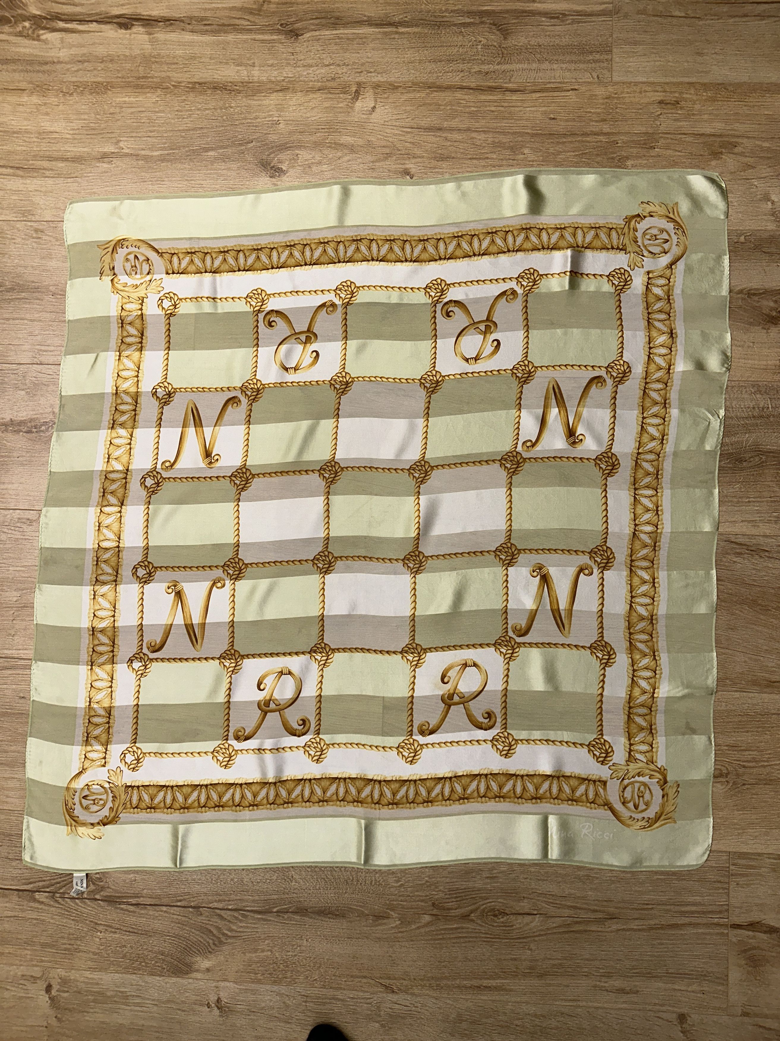 Nina Ricci Nina Ricci Paris 100% Silk Rope Lattice Square Scarf 86x85 Size ONE SIZE - 1 Thumbnail