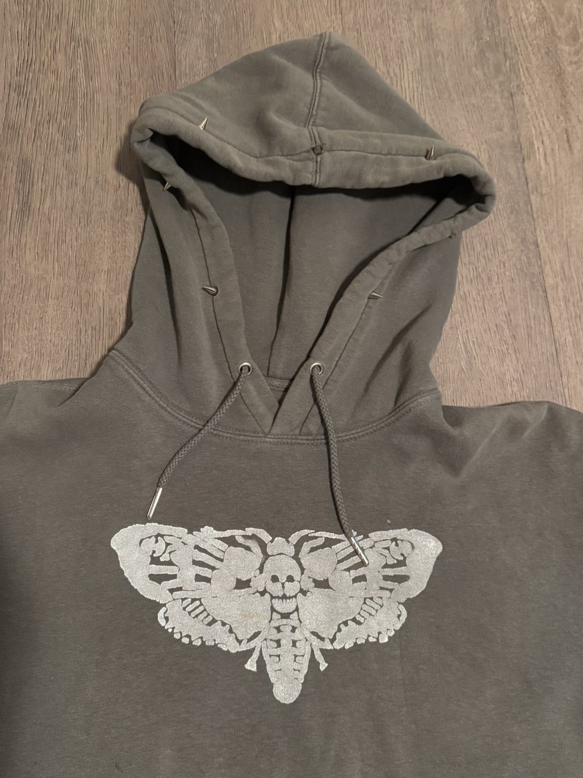Other Custom Green Moth Graphic Spiked Hoodie Size US M / EU 48-50 / 2 - 3 Thumbnail