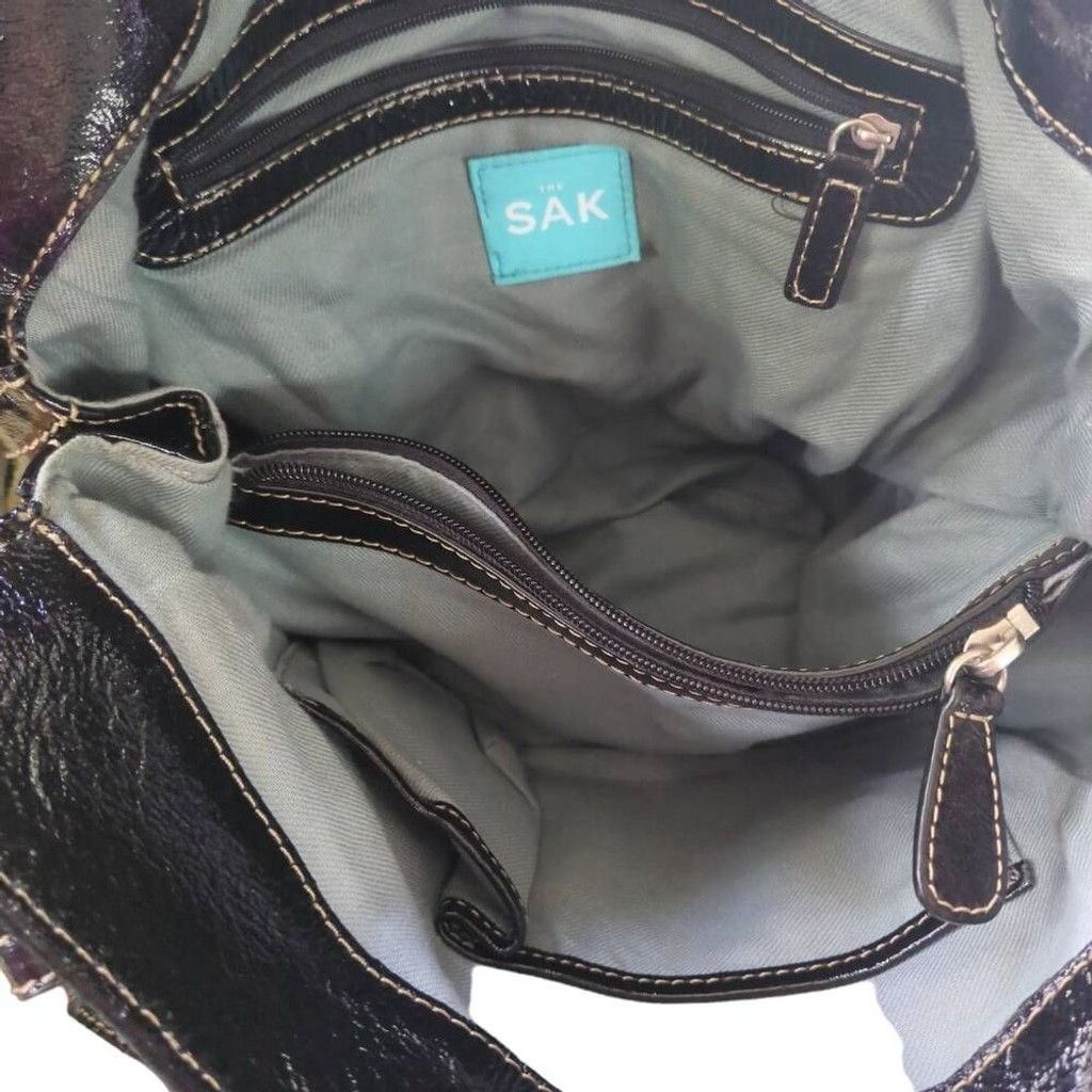 The Sak The Sak Suede Patent Leather Black Hobo Size ONE SIZE - 7 Thumbnail