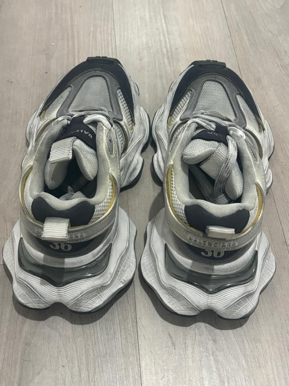 Balenciaga Balenciaga Cargo Distressed Mesh-Trimmed Suede Sneakers Size US 6 / IT 36 - 4 Thumbnail