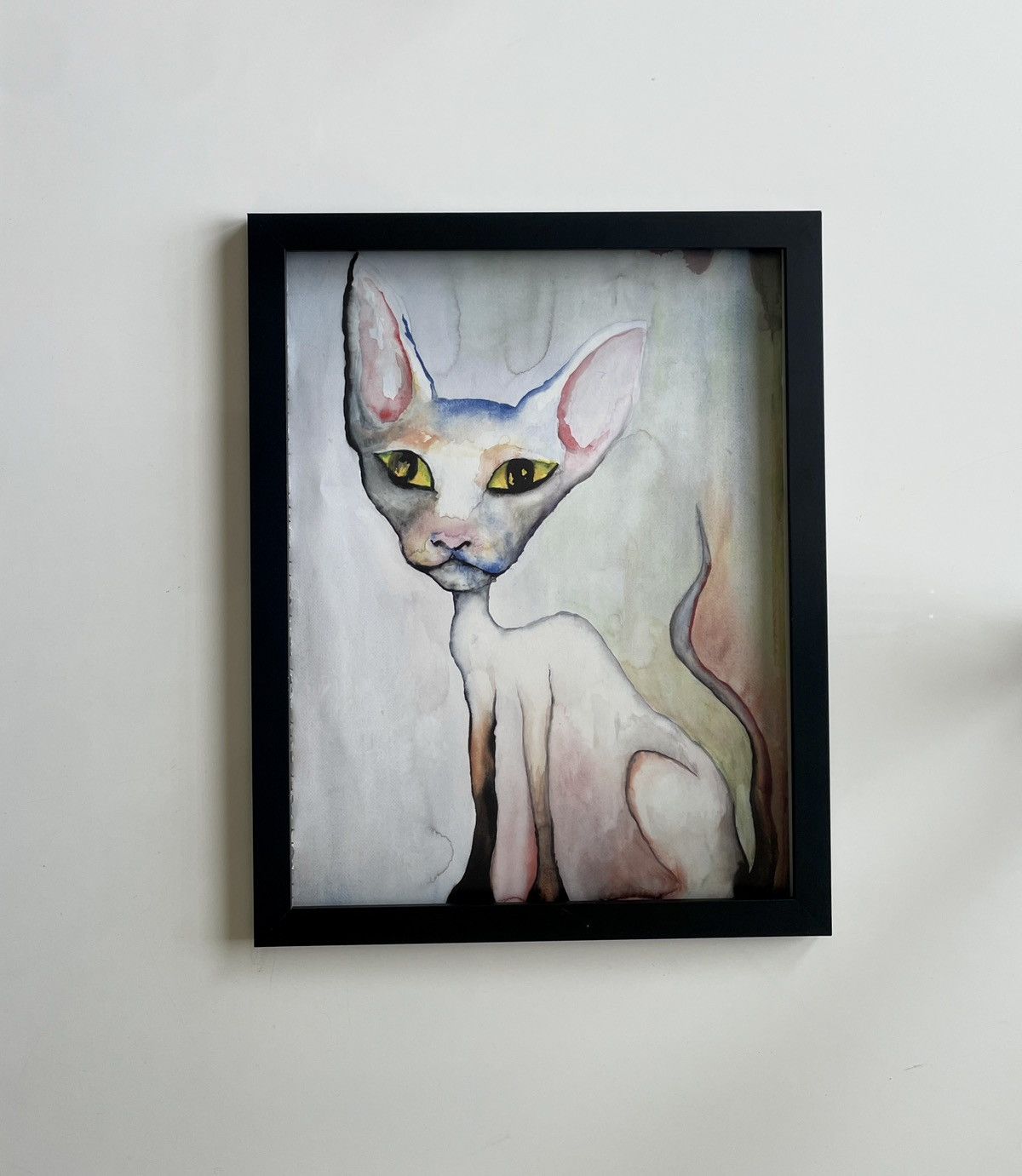 Chrome Hearts cat art / painting 9x11 Framed poster