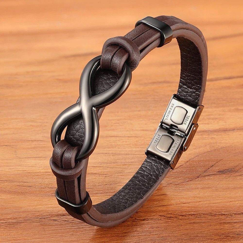 Jewelry × Vintage Luxury Genuine Leather Infinity Symbol Bracelet Size ONE SIZE - 2 Thumbnail