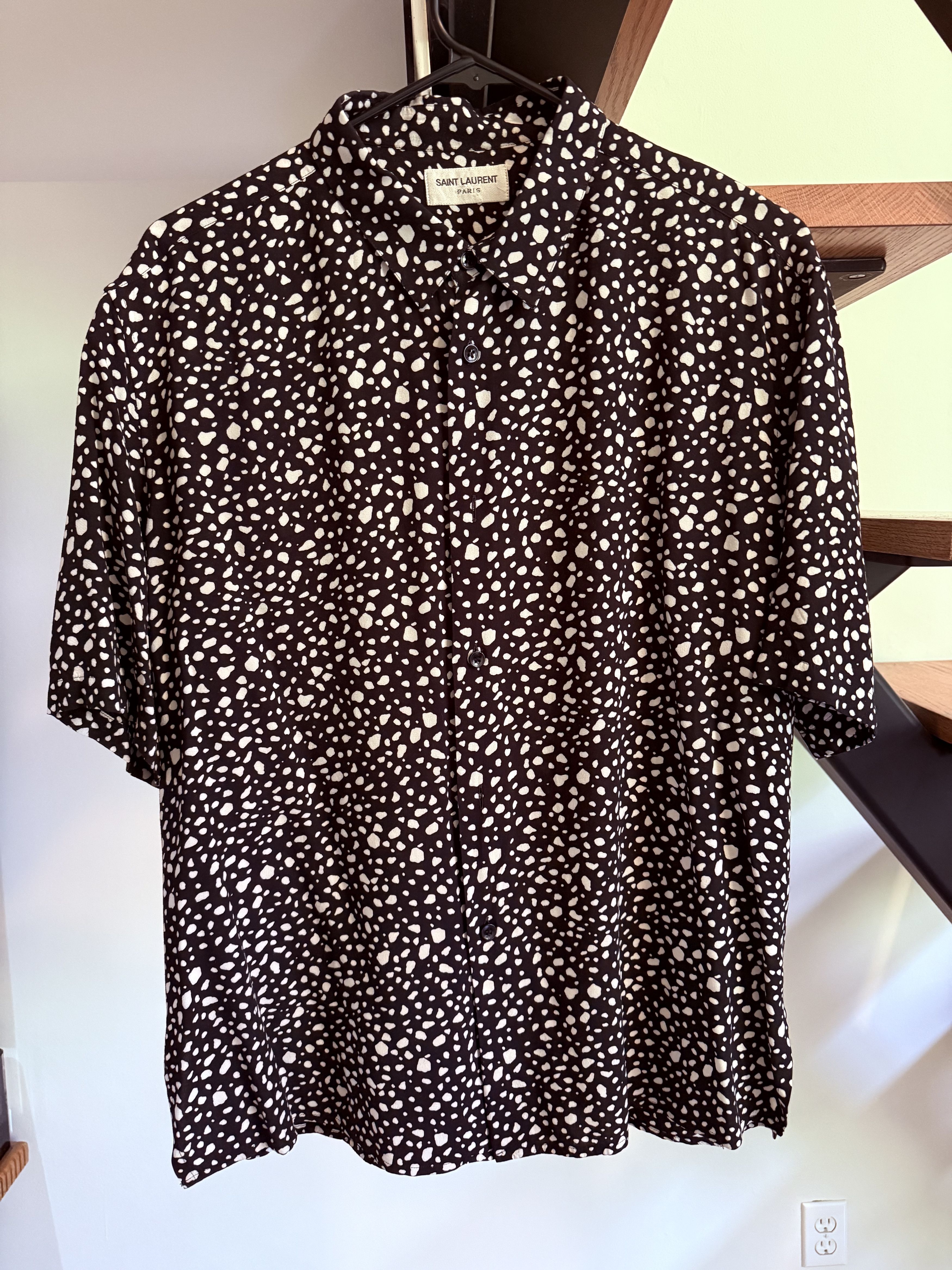 Saint Laurent Paris Saint Laurent Spotted Silk Shirt Size US S / EU 44-46 / 1 - 1 Thumbnail