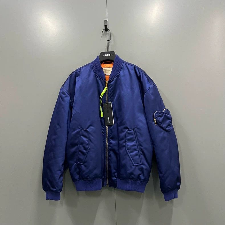 Gucci Blue Embroidered Bomber Jacket by Gucci Size US M / EU 48-50 / 2 - 1 Thumbnail