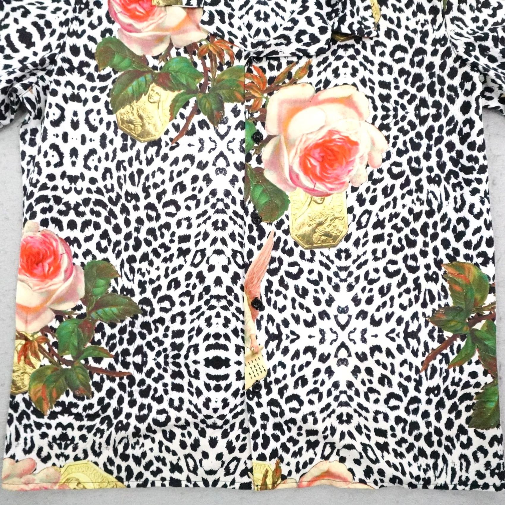 Vintage Civil Regime Shirt Mens Small White Black Leopard Print floral Camp Button Up Size US S / EU 44-46 / 1 - 3 Thumbnail