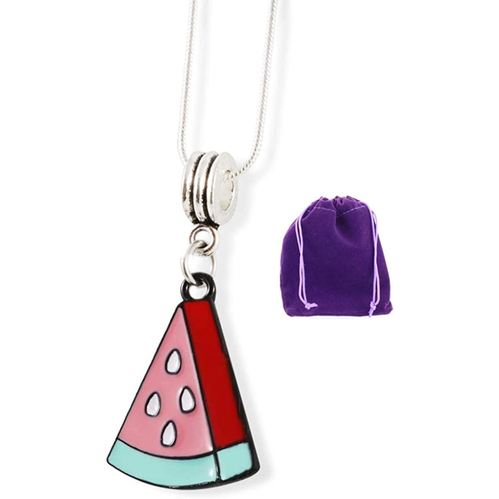 & Other Stories Watermelon Necklace - Food Charm Enamel Snake Chain Pendant Size ONE SIZE - 1 Thumbnail