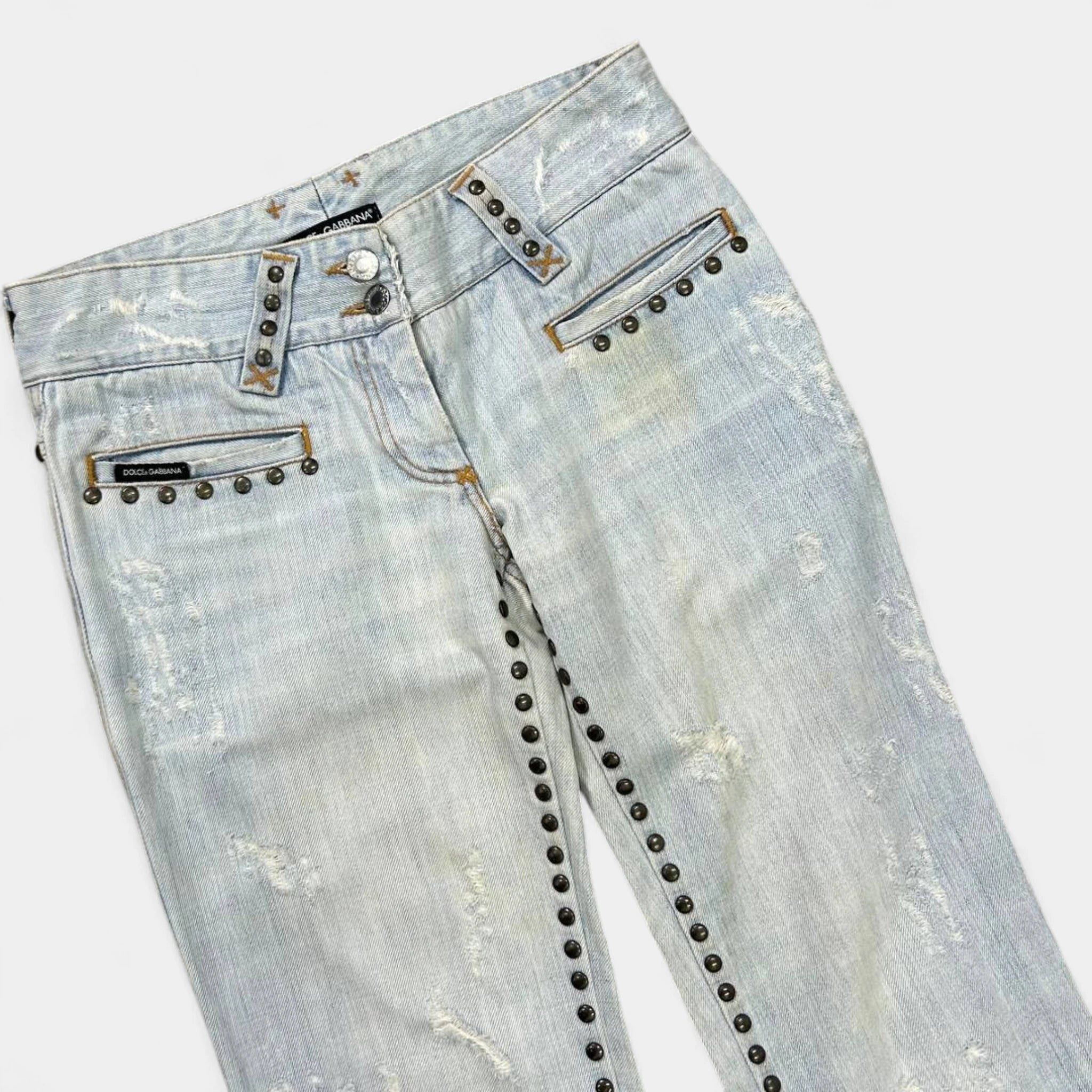 Dolce & Gabbana Dolce & Gabbana Studded Flared Denim Jeans Size US 30 / EU 46 - 3 Thumbnail