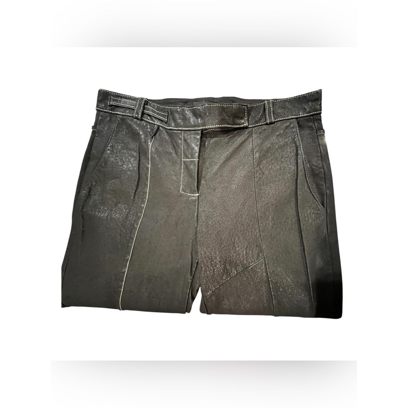Other Poleci Black Leather Bootcut Pants XS 0–2 Low Rise Sample C Size 26" / US 2 / IT 38 - 3 Thumbnail