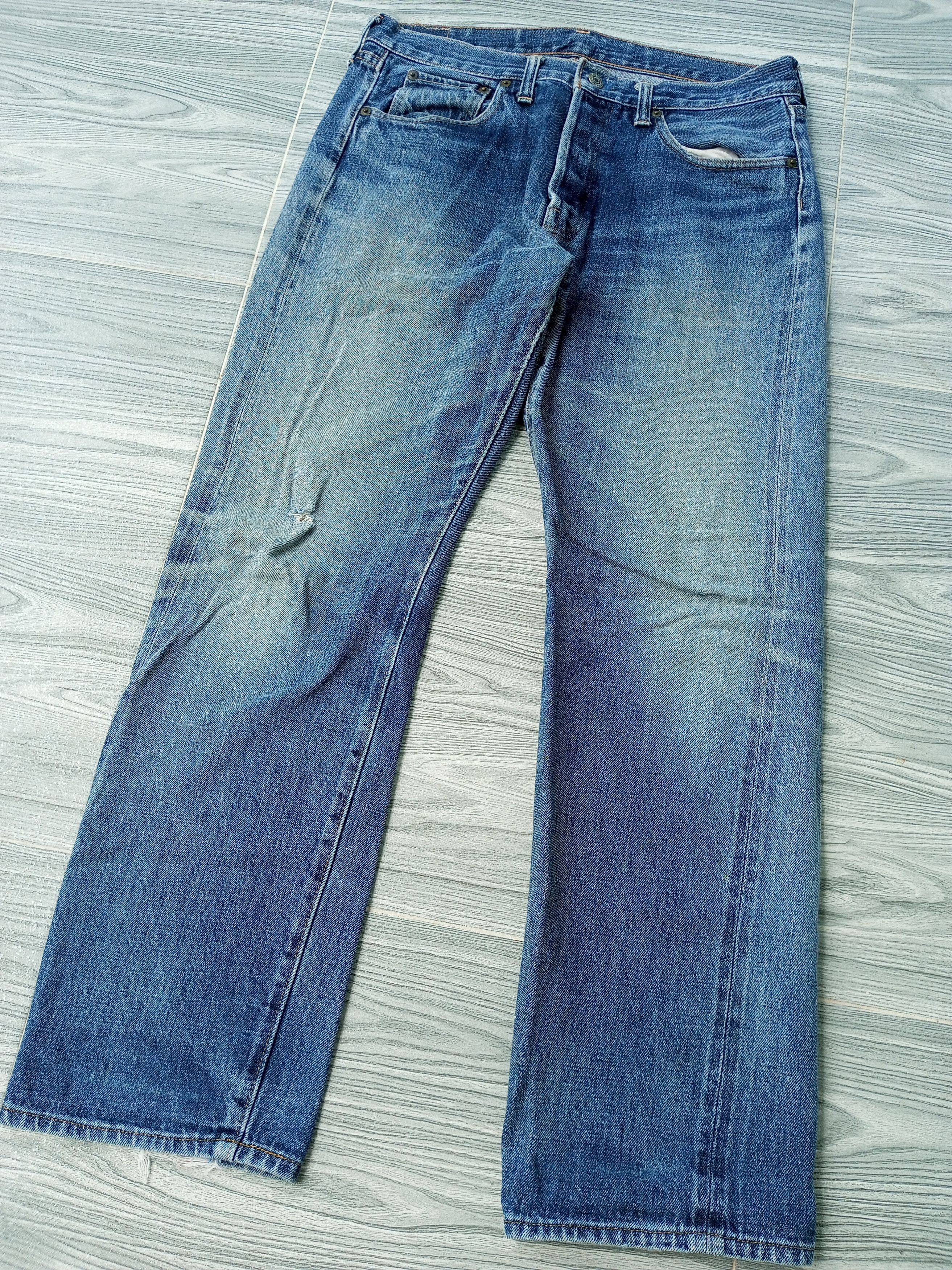 Denime × Japanese Brand Vintage Denime Selvedge Japan Crazy Distress Mud Wash Size US 34 / EU 50 - 2 Thumbnail