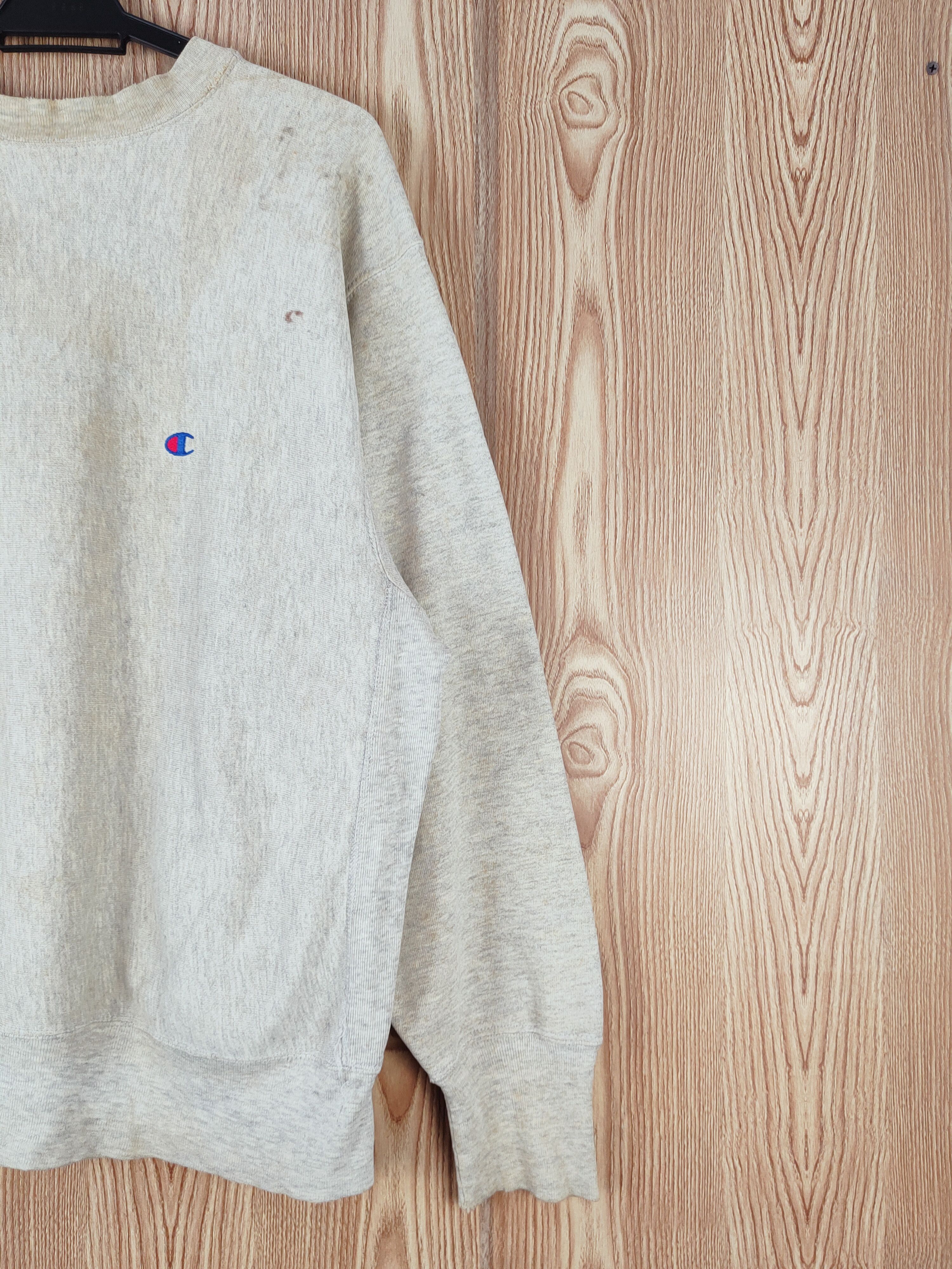 Champion Old Vintage 💥 Champion Gray Faded Sweatshirts (USA) Size US XL / EU 56 / 4 - 6 Thumbnail