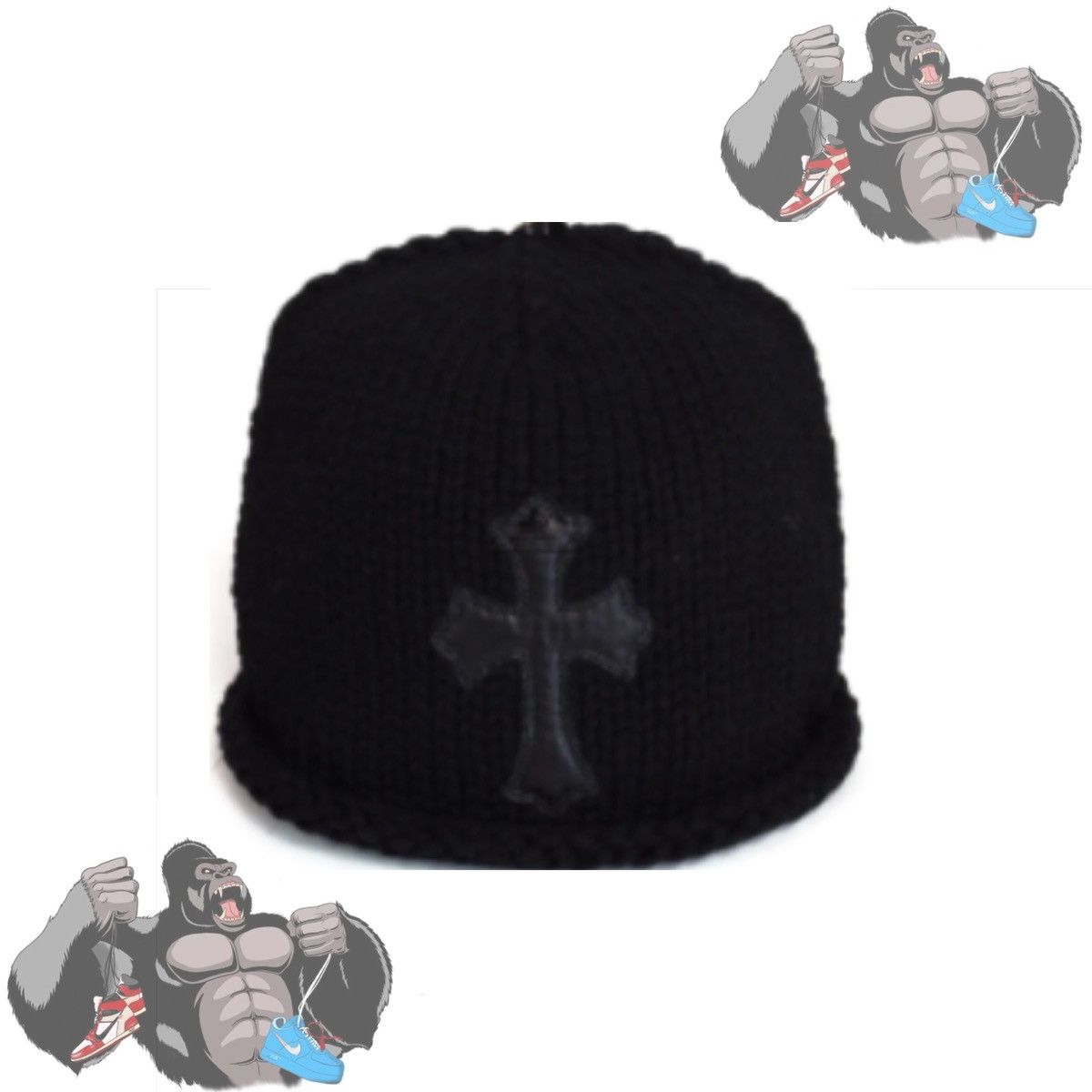 Chrome Hearts Chrome Hearts Cross Patch Cashmere Beanie Kids Size ONE SIZE - 1 Thumbnail