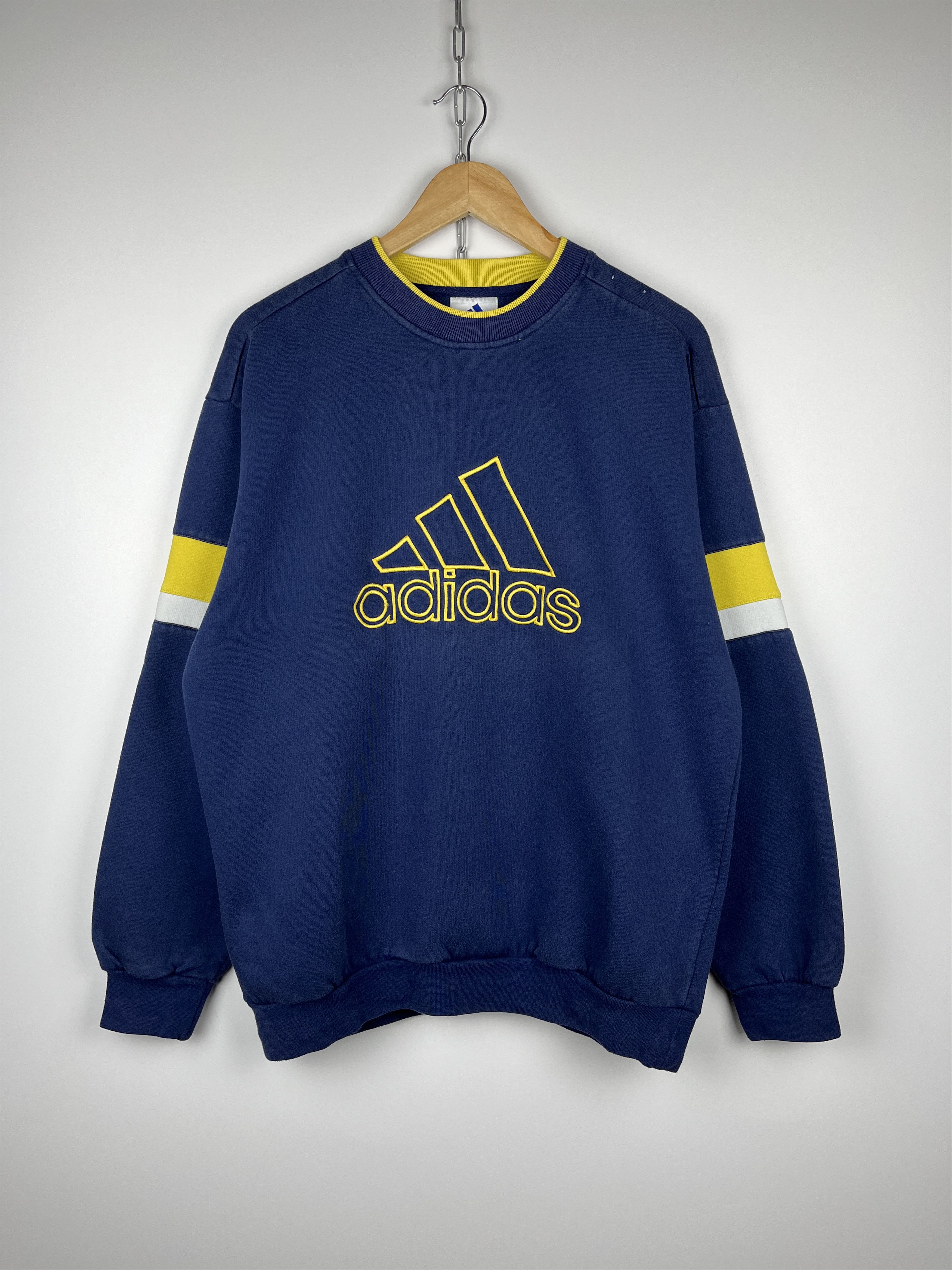 Adidas × Vintage 90's Adidas Big Embroidered Logo Vintage Sweatshirt Size US M / EU 48-50 / 2 - 2 Thumbnail