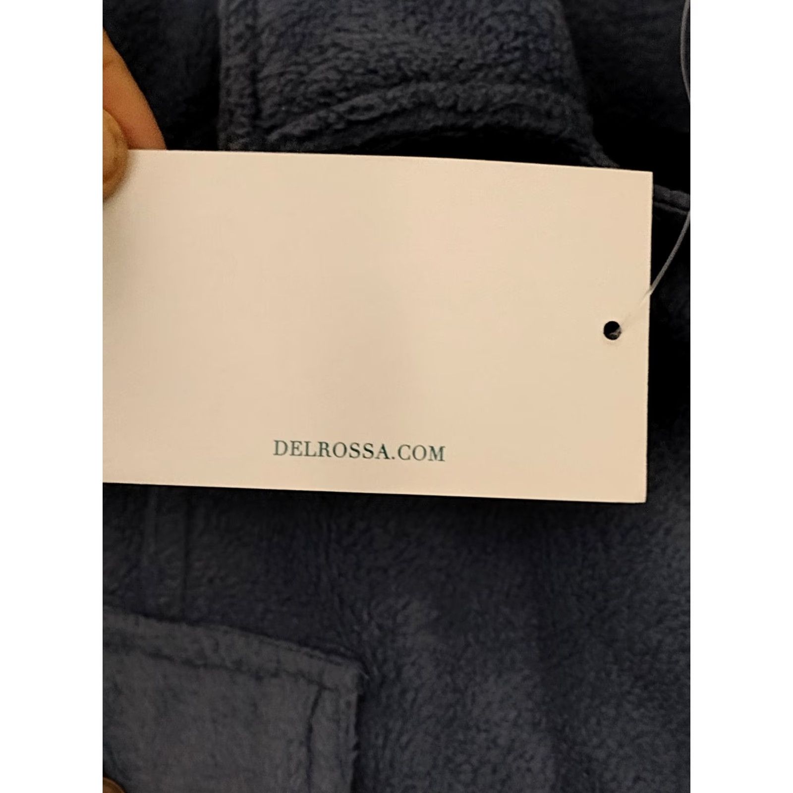 Vintage Alexander Del Rossa Denim Blue Women's Fleece Robe Ranch Western Button Pocket Long Sleeve MD Size Regular Bath Shower Cozy Winter Fall Spring Size ONE SIZE - 5 Thumbnail