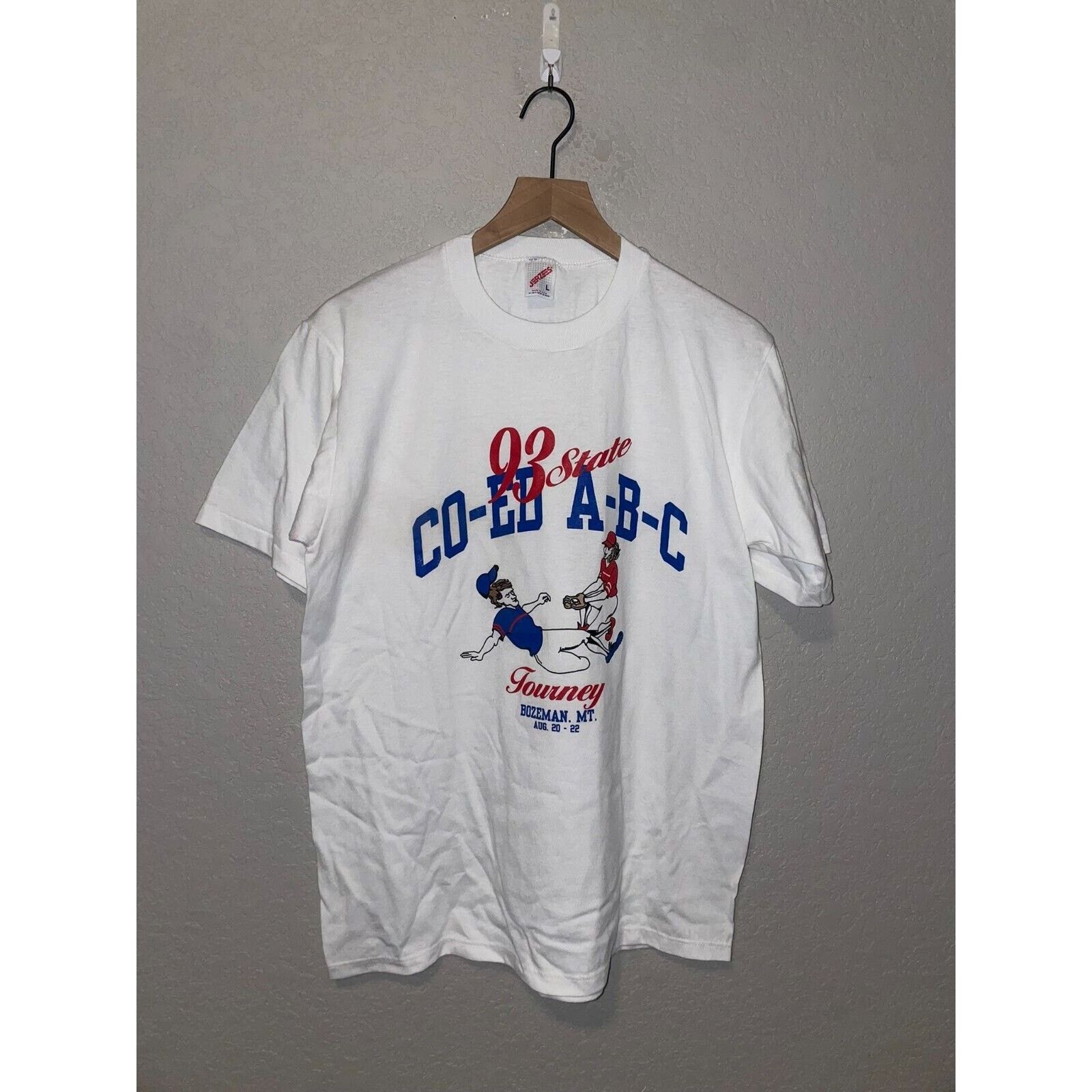 Jerzees Vintage Co-Ed Shirt Coed ABC State Tourney Graphic Tee 90s Size US L / EU 52-54 / 3 - 1 Thumbnail