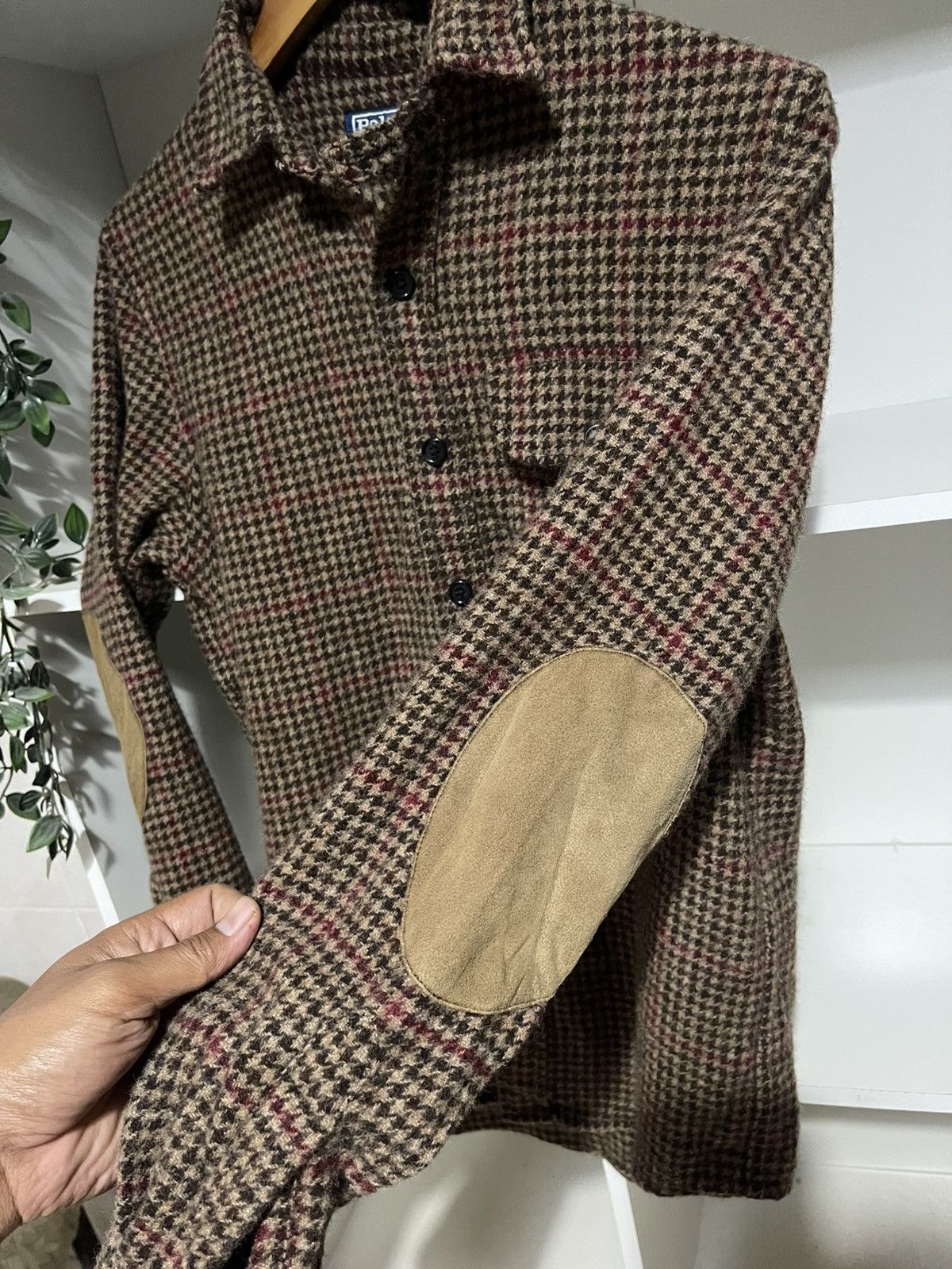 Polo Ralph Lauren Suede-Patch Shetland Wool Overshirt Size US XS / EU 42 / 0 - 5 Thumbnail