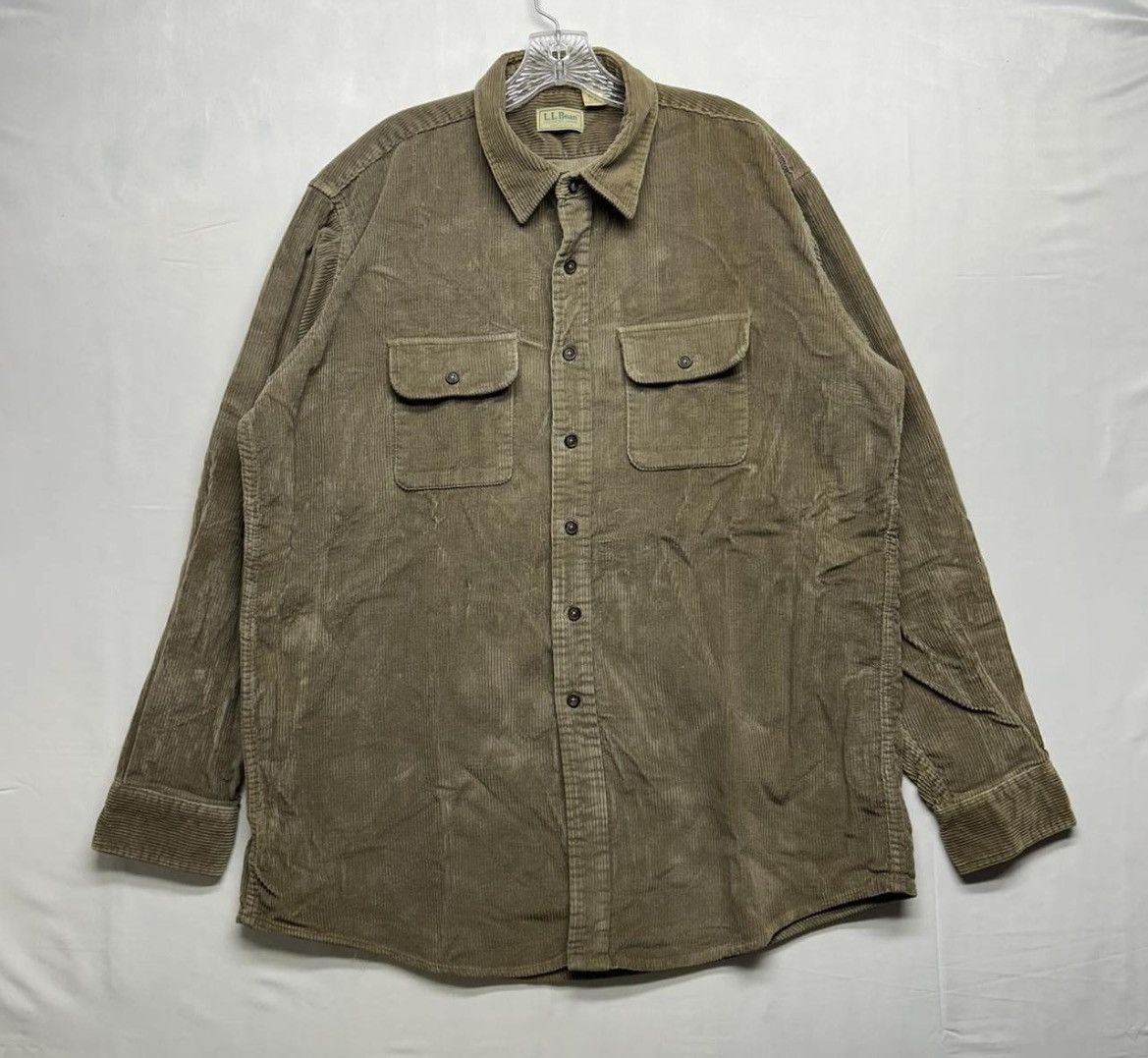 L.L. Bean Vtg L.L. Bean Wide Wale Corduroy Shirt XLTall Made in USA Size US XL / EU 56 / 4 - 1 Thumbnail