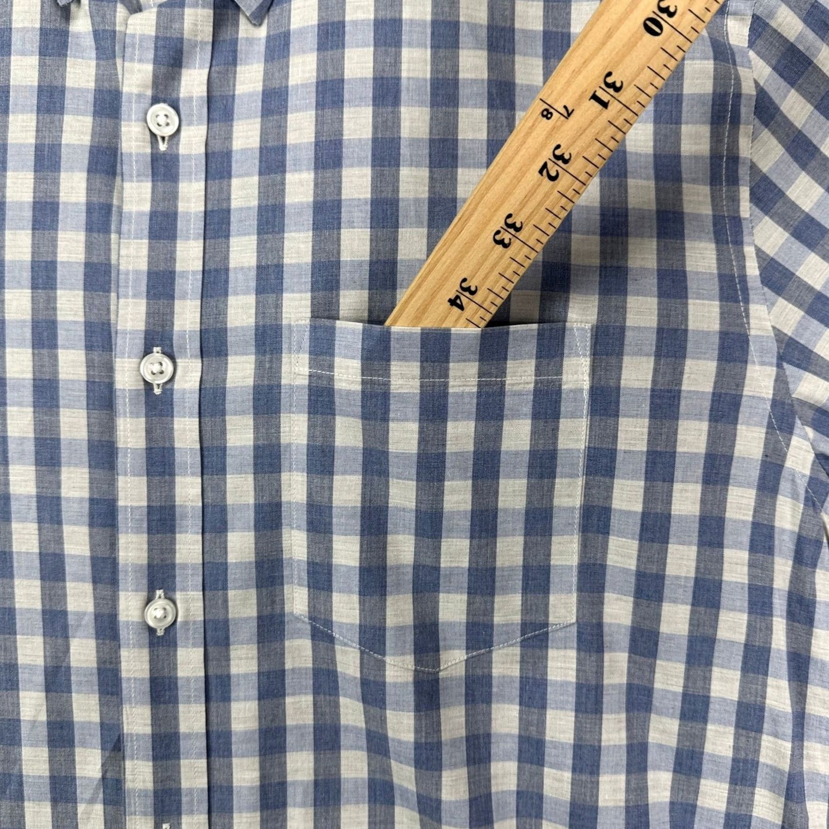 Vintage J Crew Mercantile Flex Mens Button Down Shirt Medium Blue Check Pocket Stretch Size US M / EU 48-50 / 2 - 5 Thumbnail