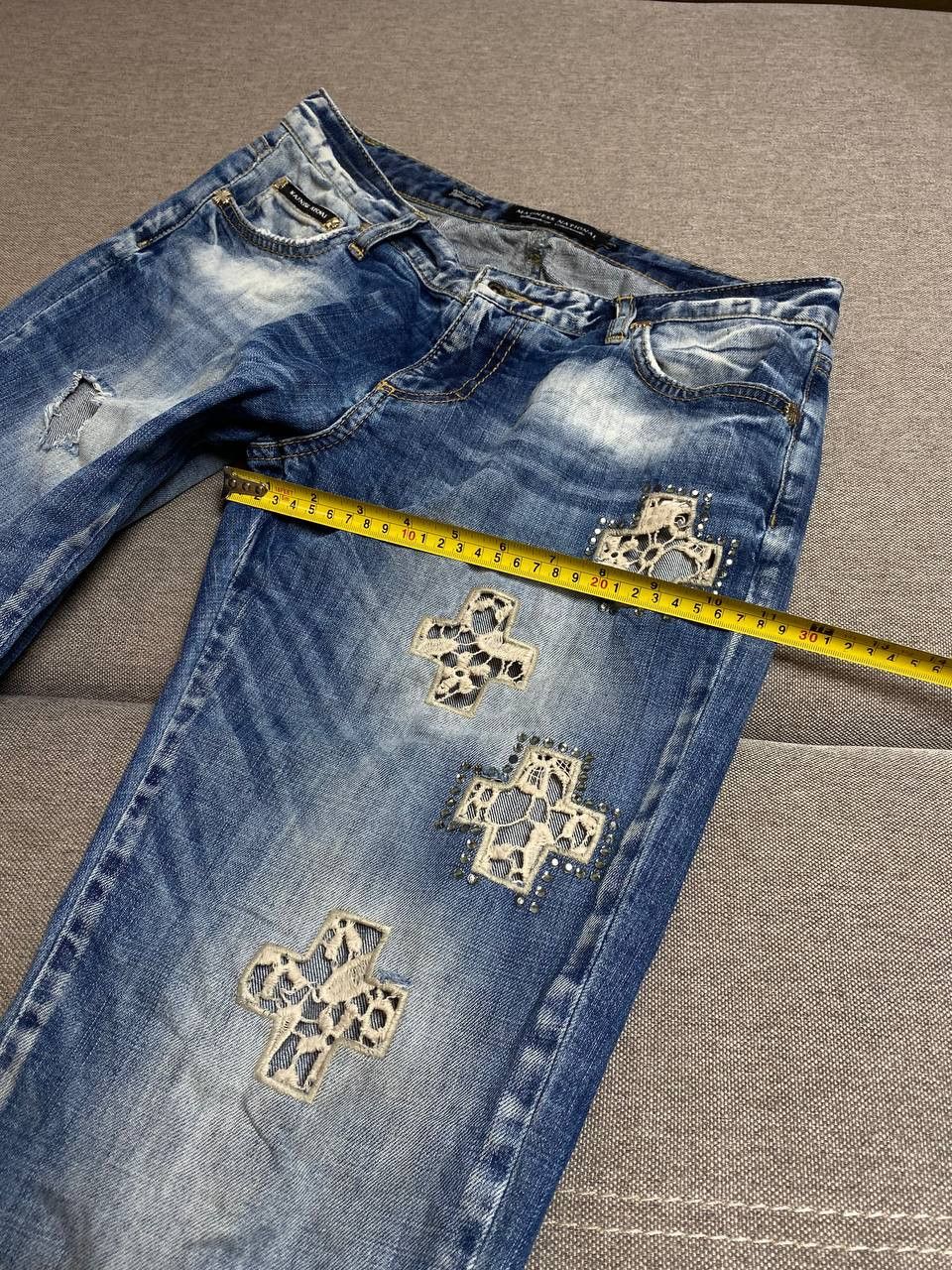 Japanese Brand × Vintage Vintage Japan Y2K Style stacked flared Distressed Camo Jeans Size US 28 / EU 44 - 5 Thumbnail