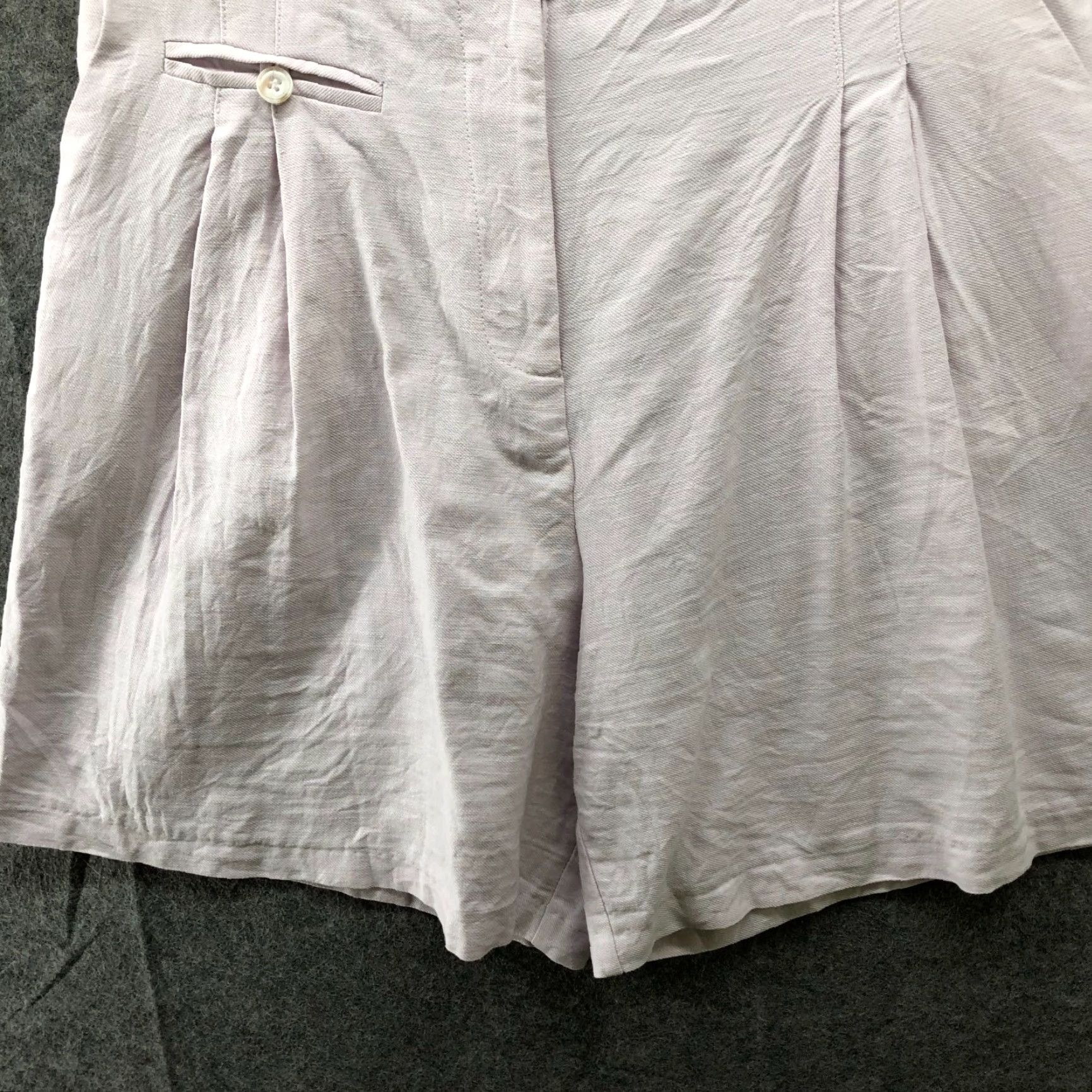 Topshop TOPSHOP Linen Blend Culotte Shorts Womens 8 Light Pink Pleated High Waist Casual Size 30" / US 8 / IT 44 - 4 Thumbnail