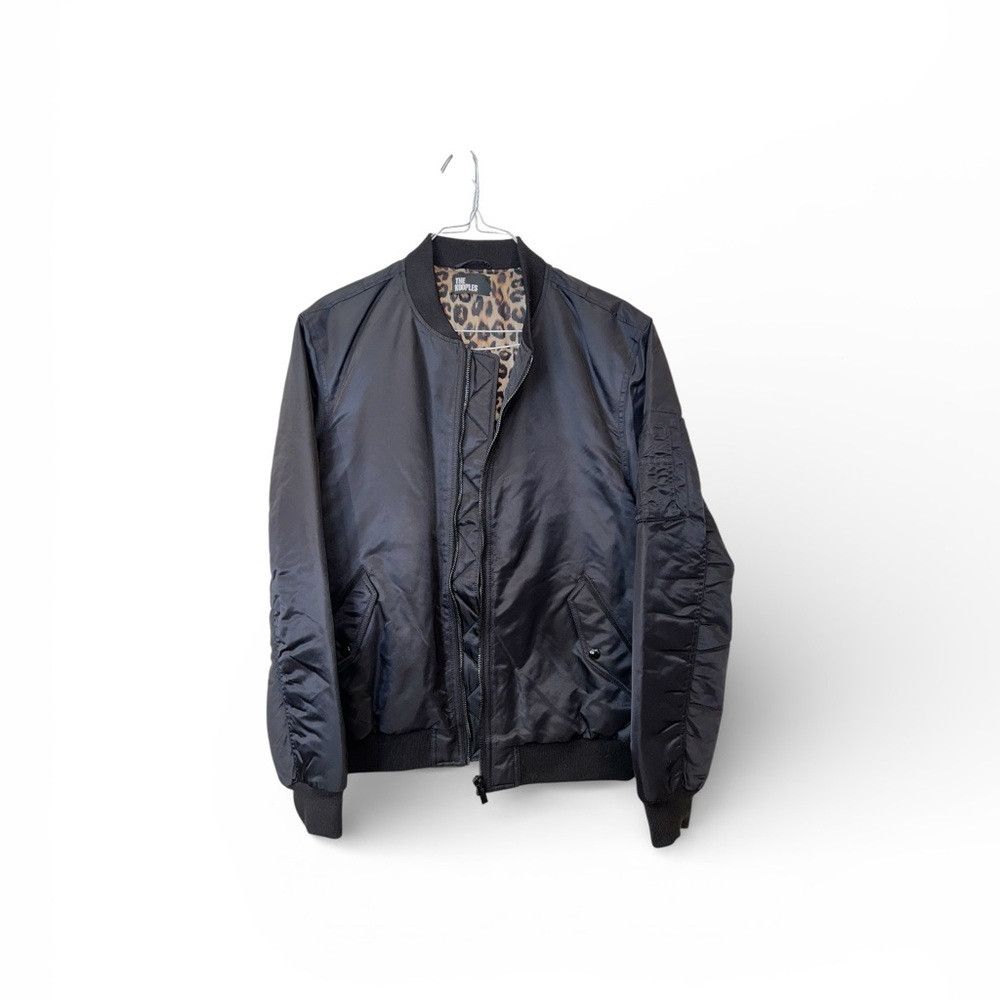 The Kooples The Kooples Black Satin Bomber Jacket Leopard Lining NWT Size XL / US 12-14 / IT 48-50 - 5 Thumbnail
