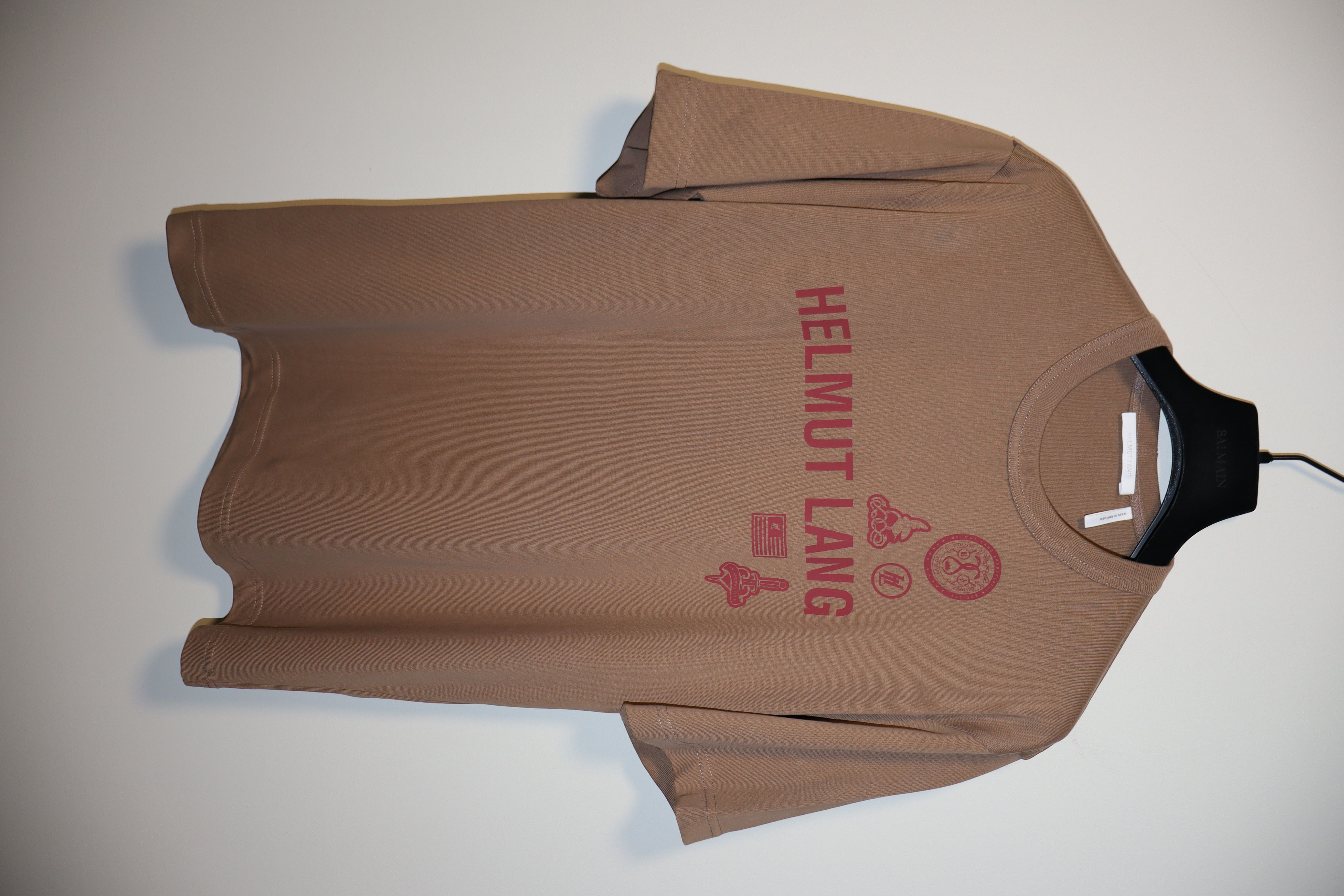 image of Helmut Lang Societas Print T-Shirt in Rose Glow, Men's (Size XS)